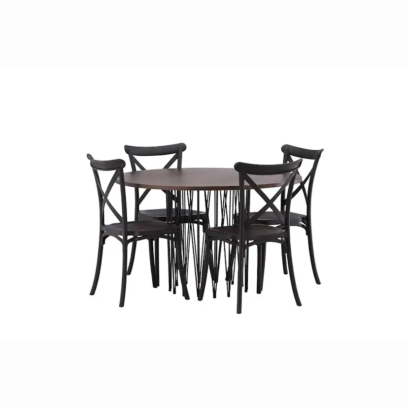 Matgrupp furniture/fashion Stone Rund med 4 Crosett Stolar