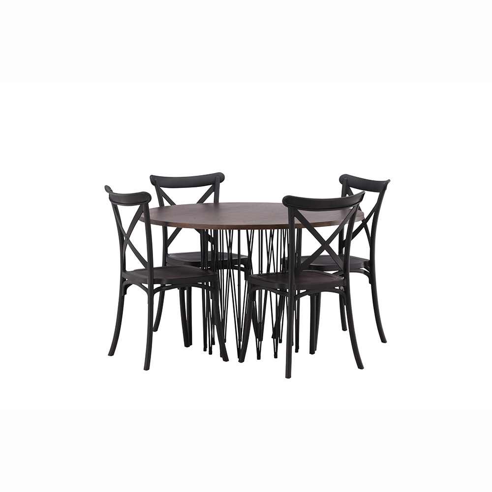 Matgrupp furniture/fashion Stone Rund med 4 Crosett Stolar
