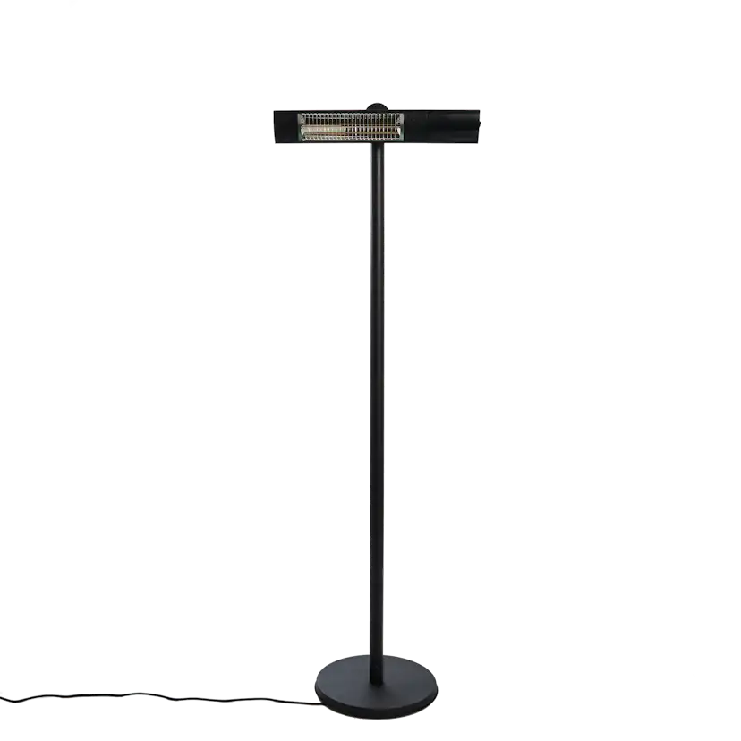 HORTUS Terrassvärmare golvmodell 500/1000/1500 W, GT, med fj Svart