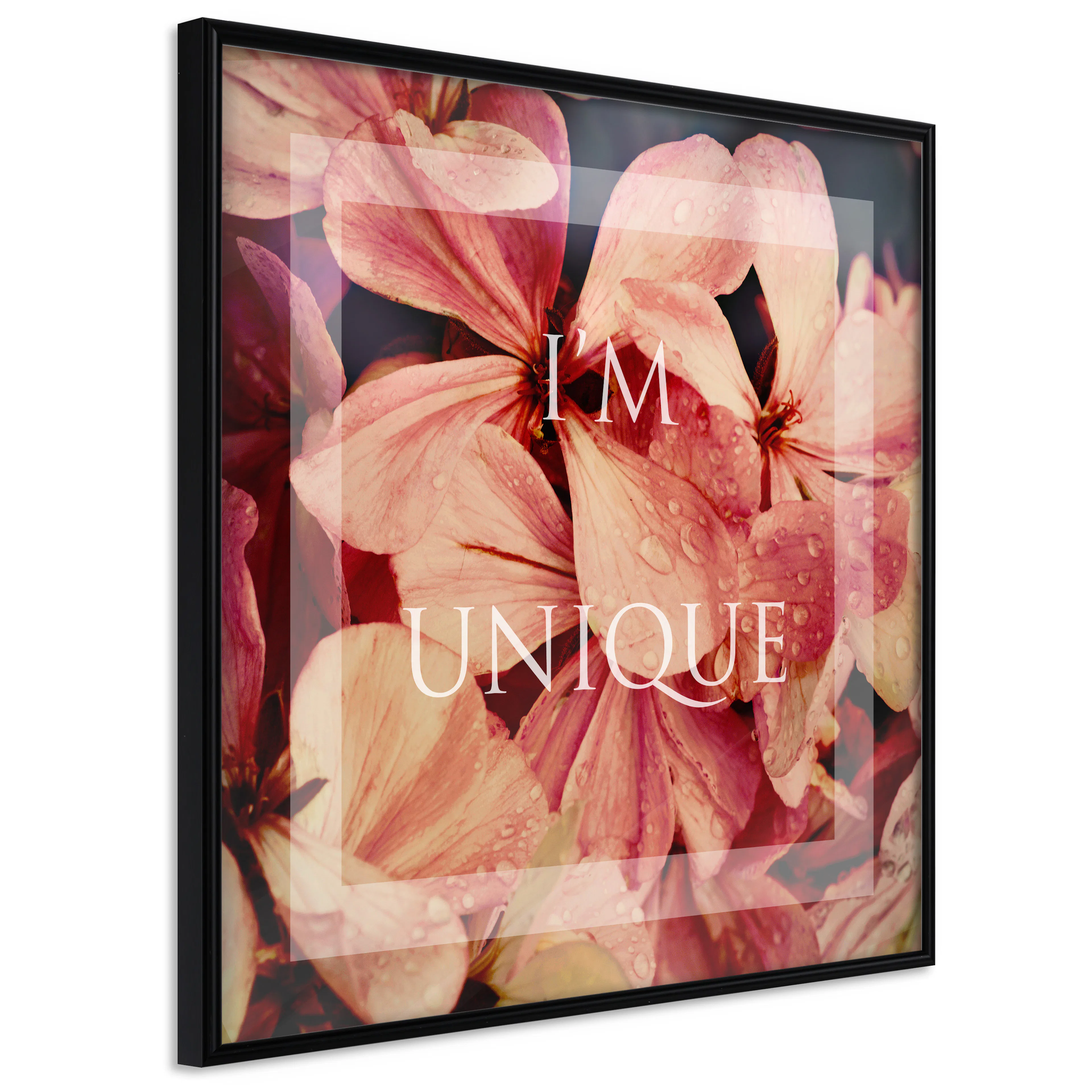 Affisch - I'm Unique (Square) [Poster] 20x20 Svart ram, 20x20 cm