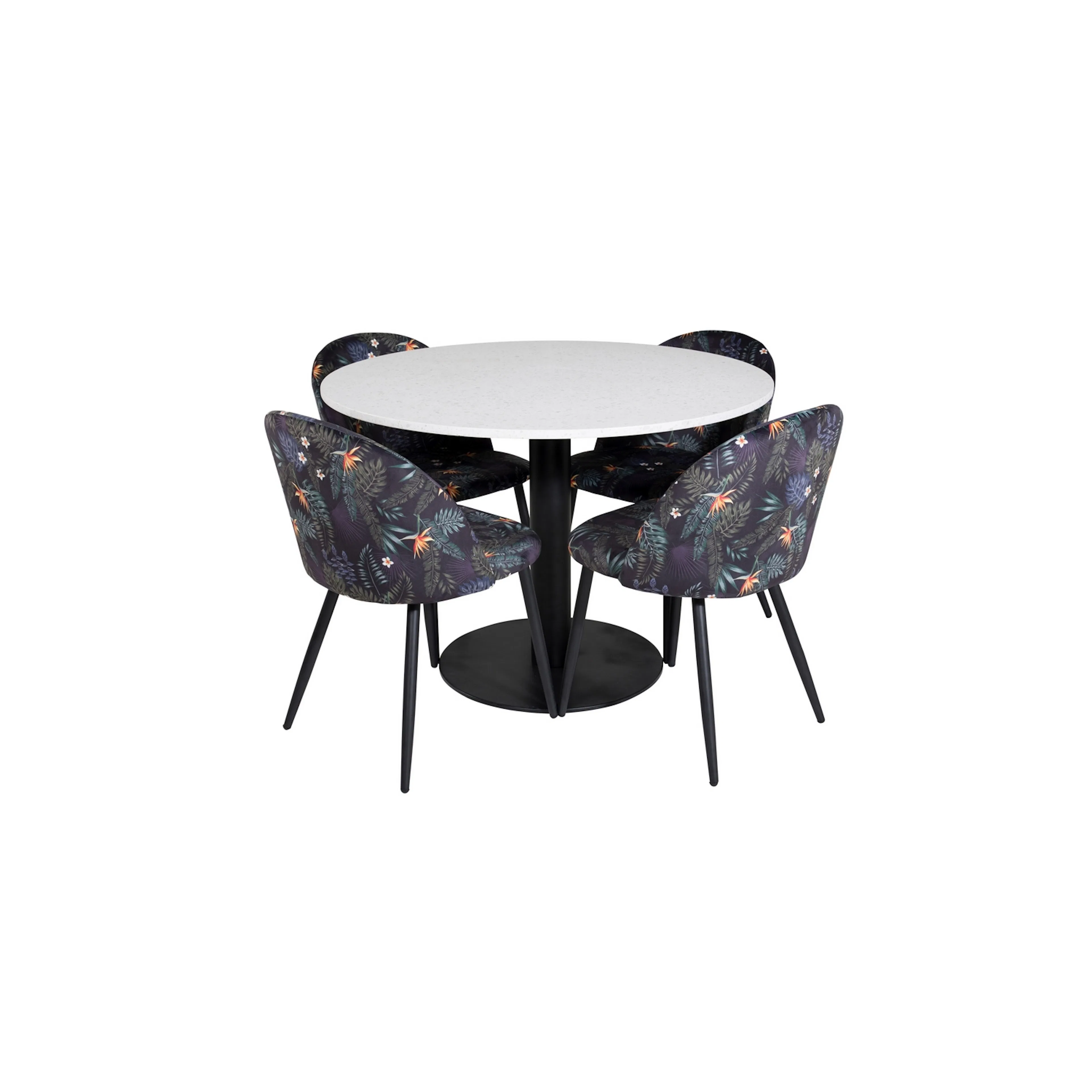 Vit/Svart/Blommönstrad