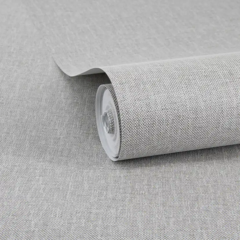 Tapet WOW Linne Glänsande Enfärgad Taupe 10125461