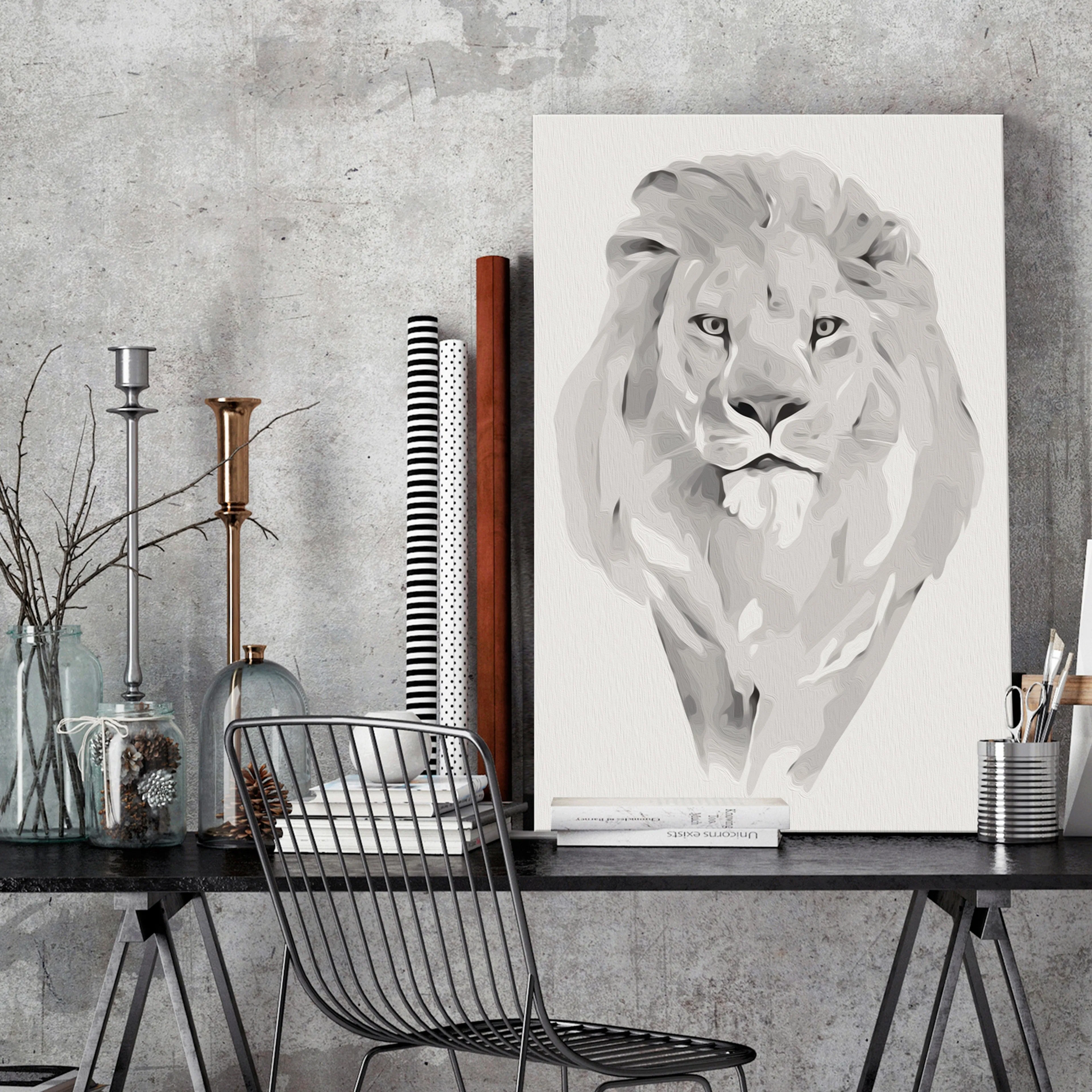Gör-det-själv Målningar Arkiio White Lion