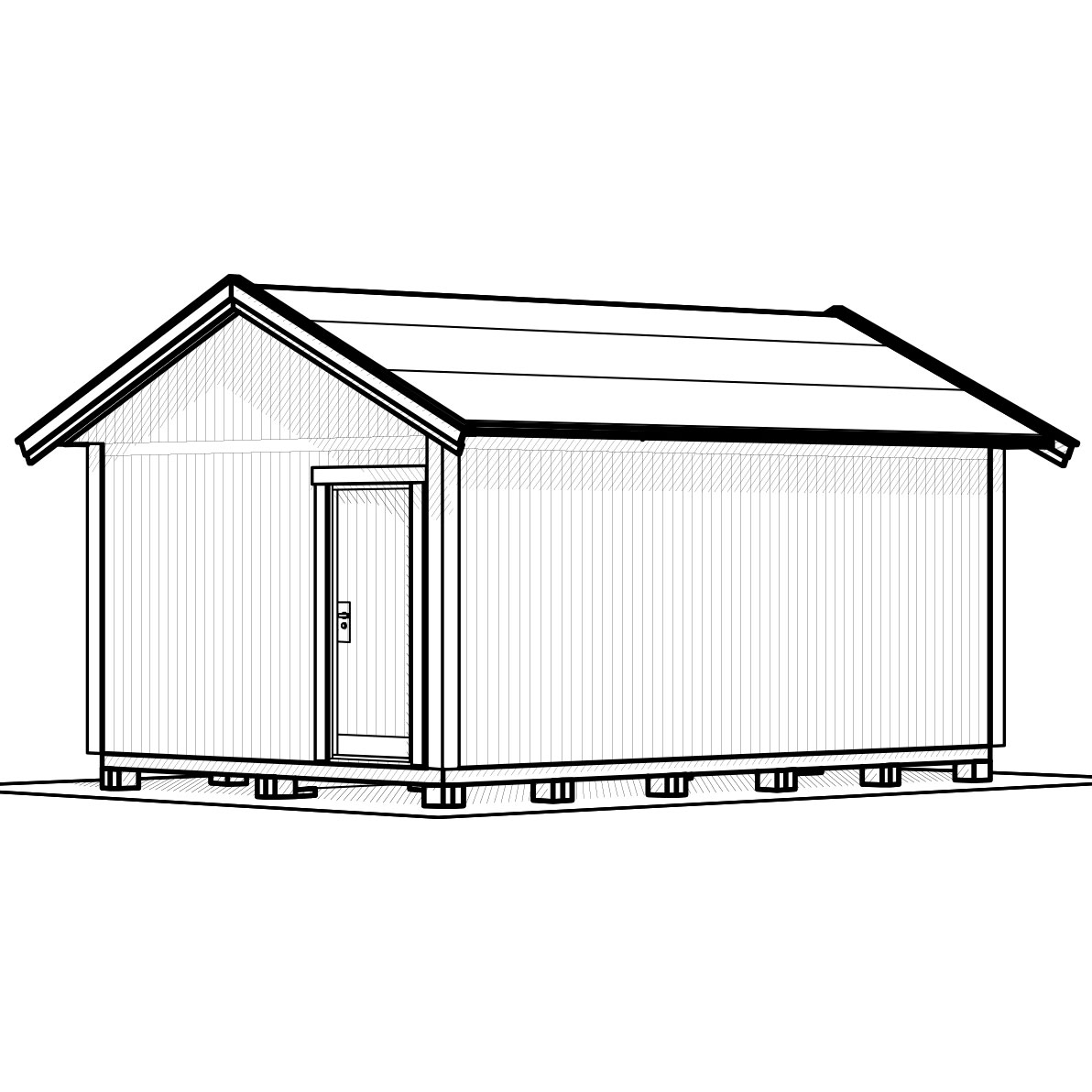 Attefallshus Vibostugan Njuta 25-2 24,3 m² Trähus med Sadeltak
