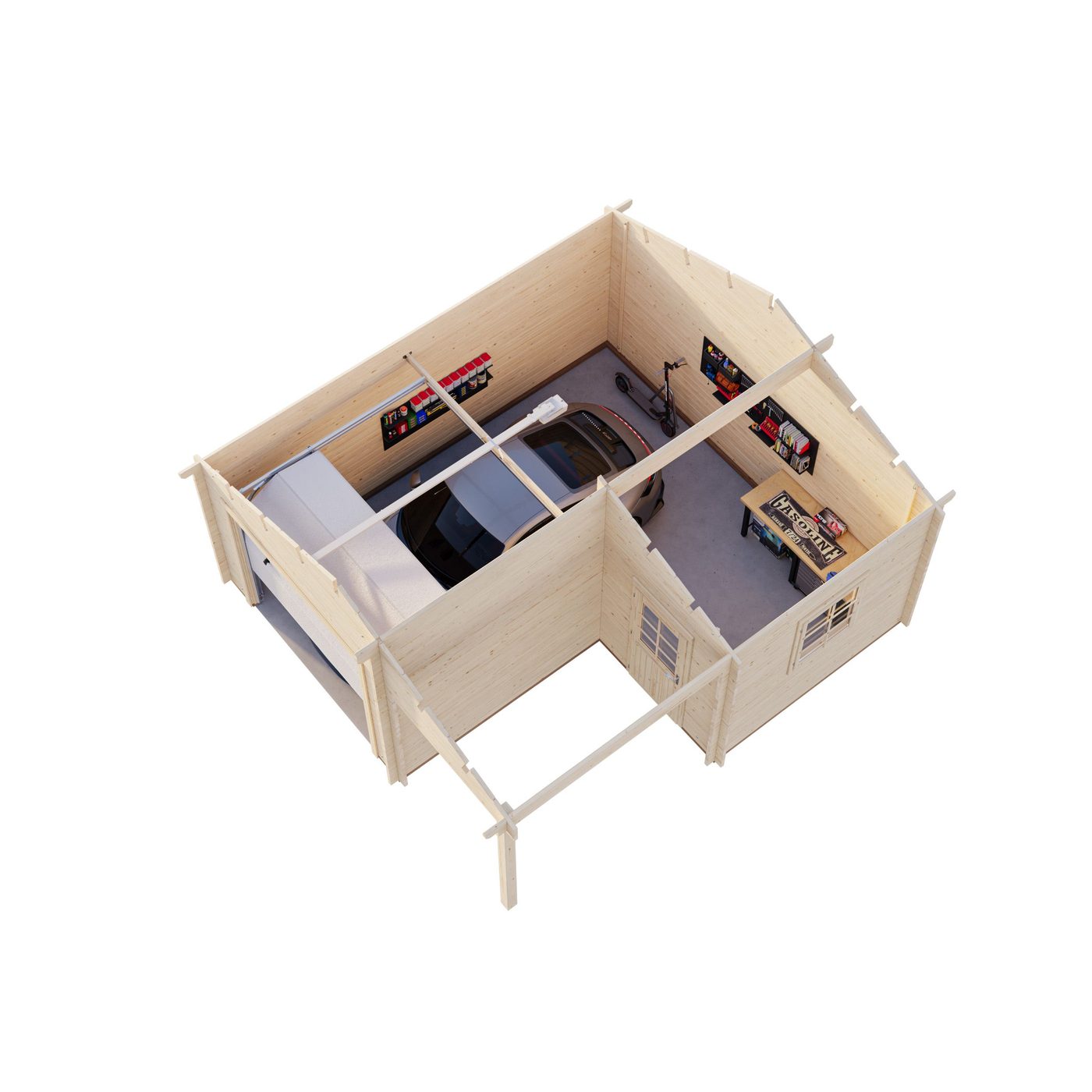 Roger 21,9+5,2 m2 with sectional door Grå dippad