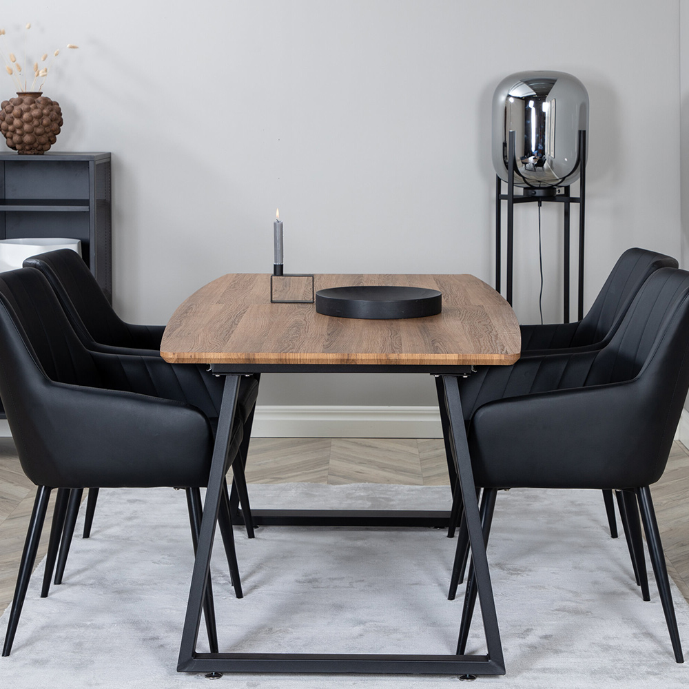 Matgrupp Venture Home Ina med 4 Corina Stolar Konstläder