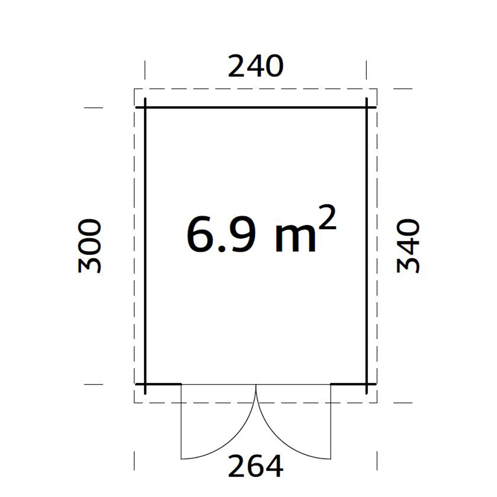 Ella 6,9 m2 PNT7042A2 Ljusgrå/Antracit