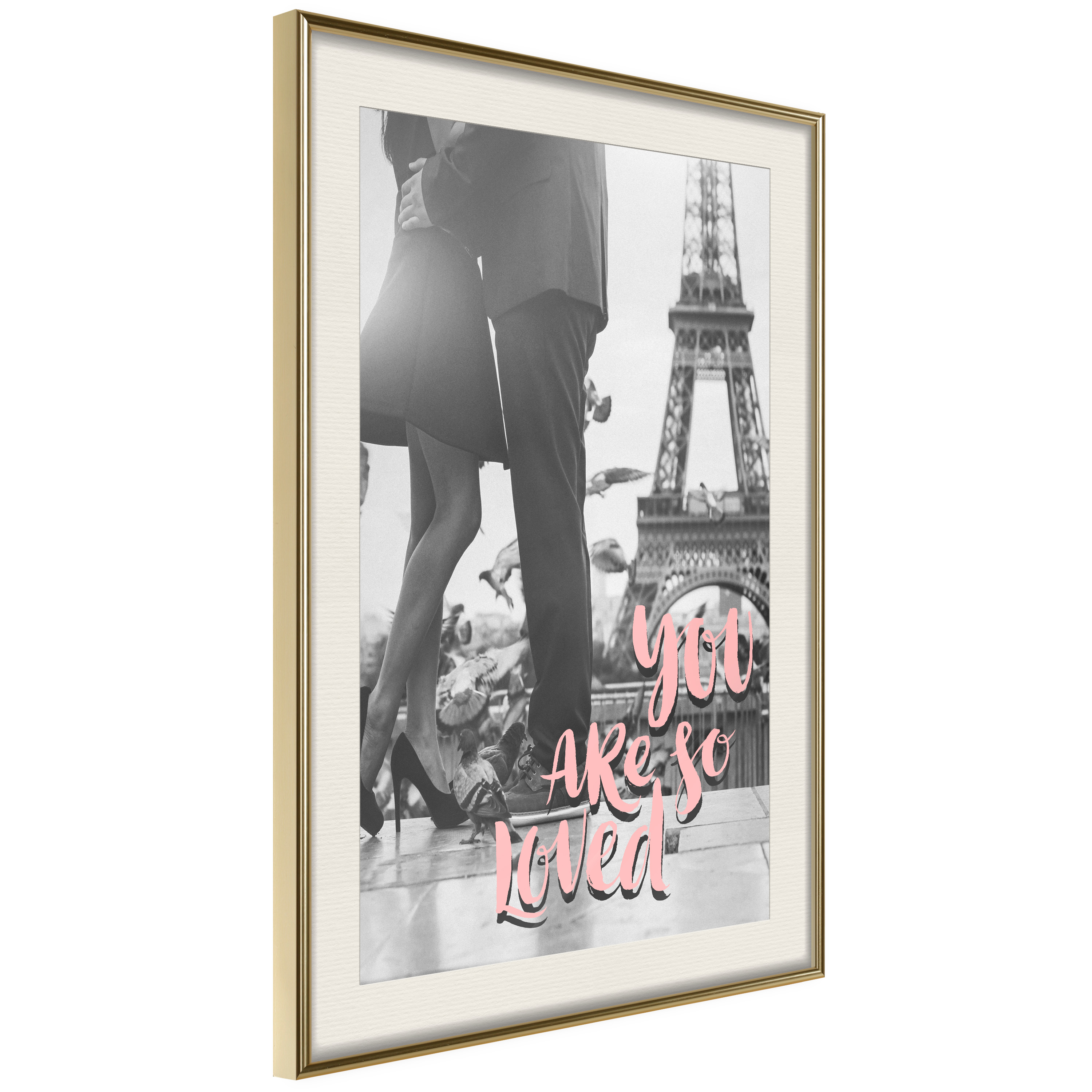 Affisch - You Are so Loved [Poster] 40x60 Guld ram med passepartout, 40x60 cm