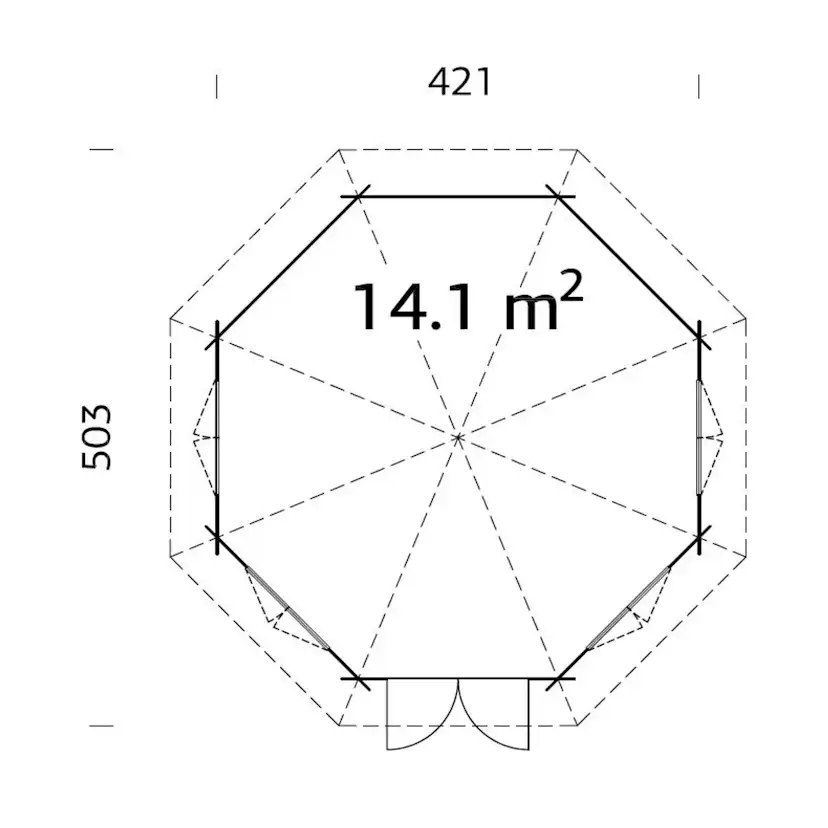 Lusthus Palmako Hanna 14,1 m2