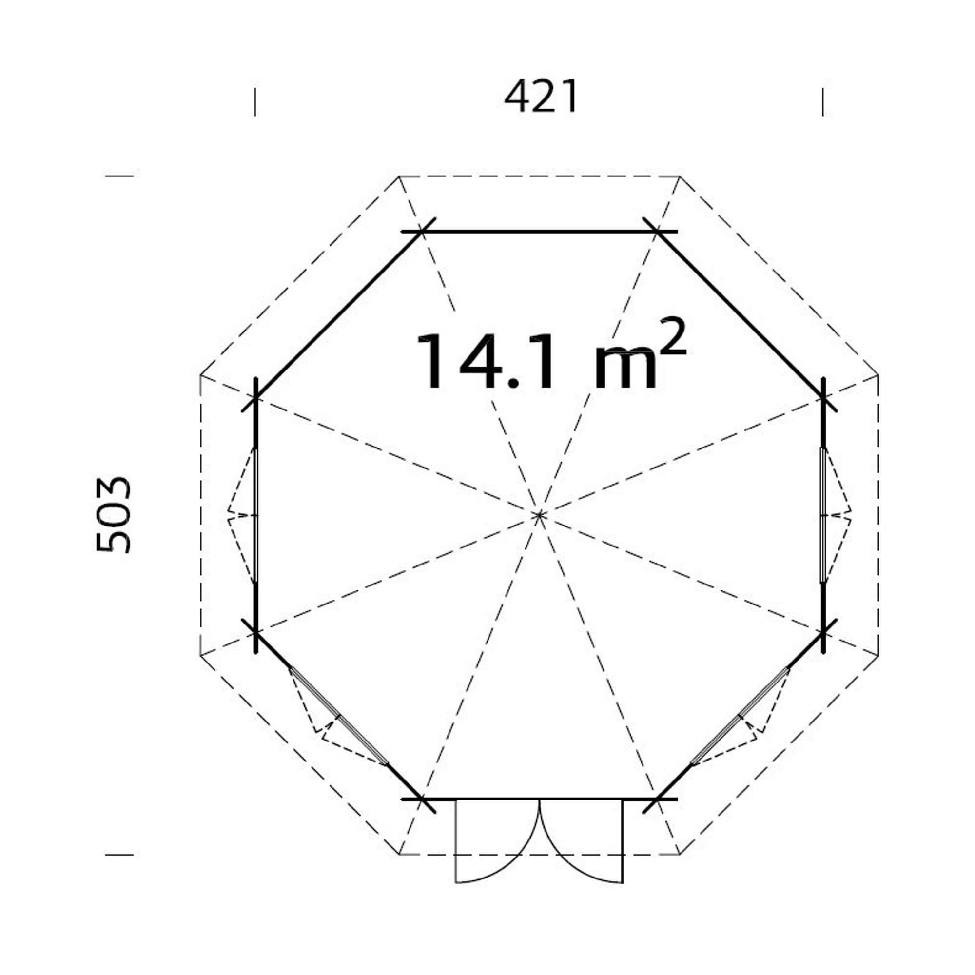 Hanna 14,1 m2 Brun dippad