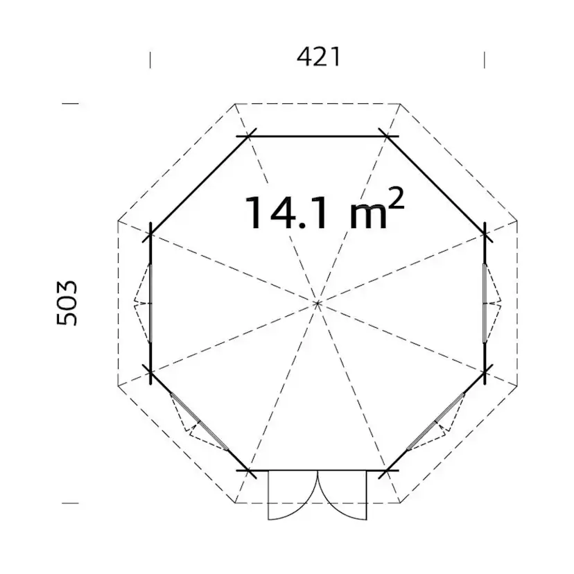 Hanna 14,1 m2 Brun dippad
