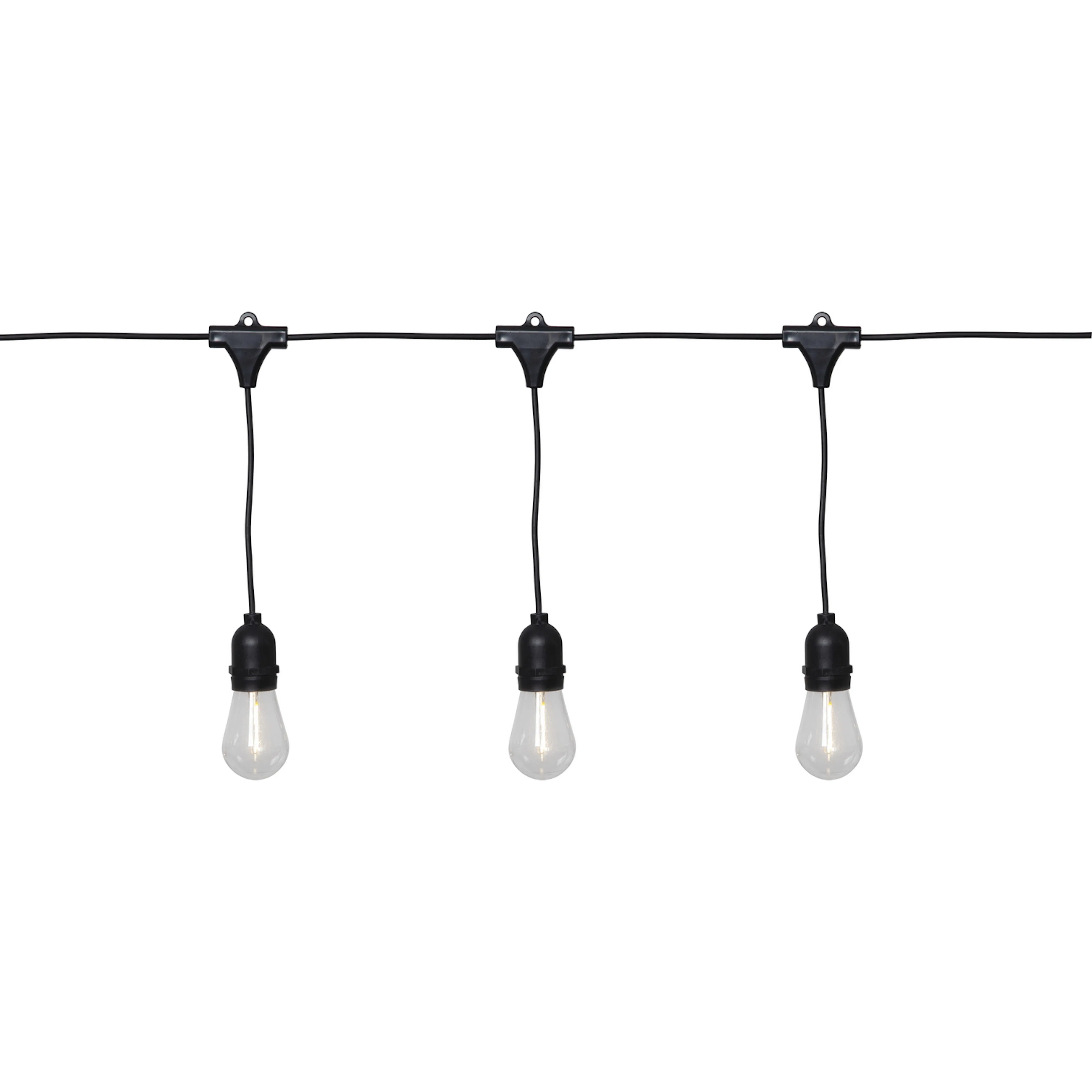 Partylight Icicle T45, 10LED filament ww, outdoor, black cab Svart