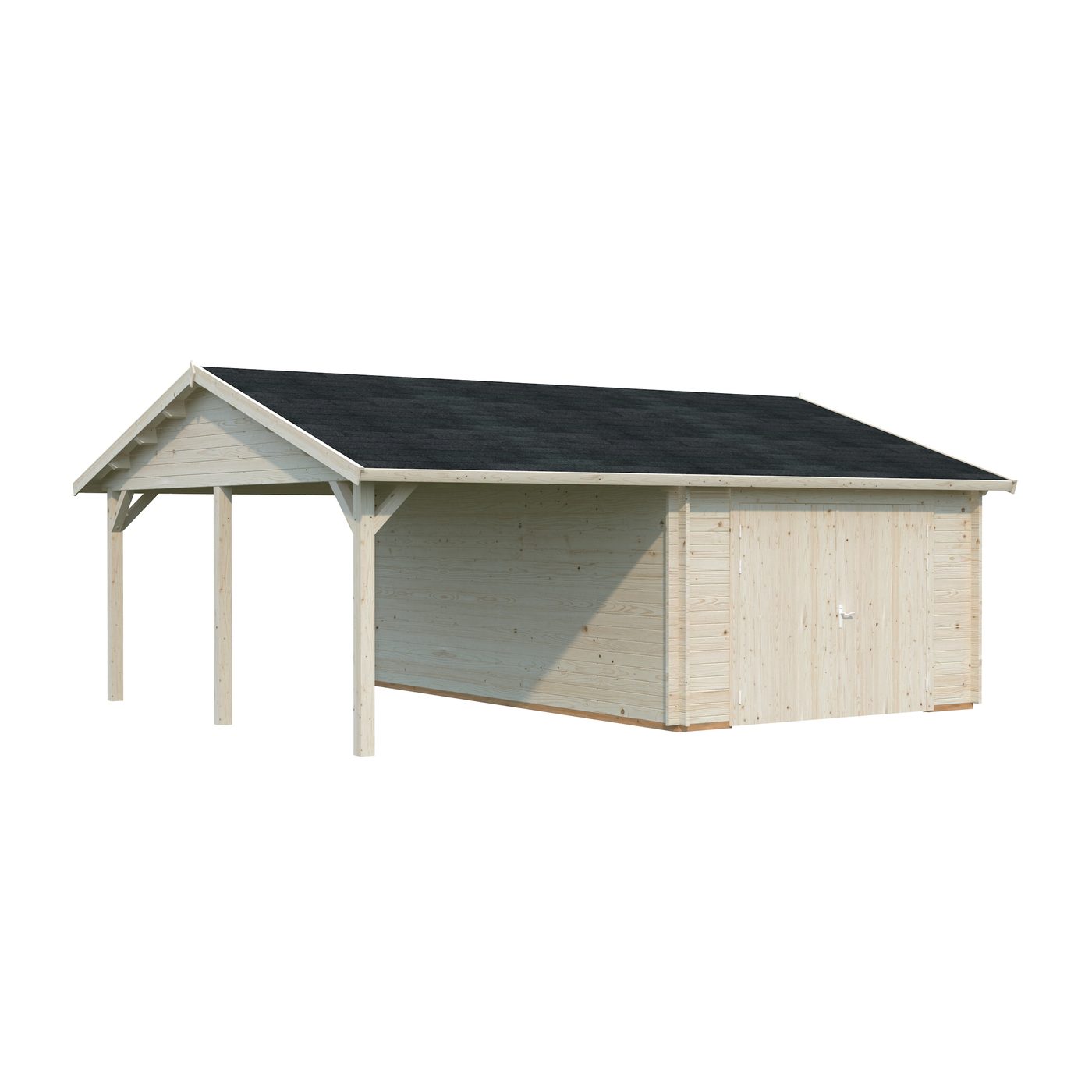 Roger 19,0+16,2 m2 with wooden gate WTDIP Impregnerad transparent