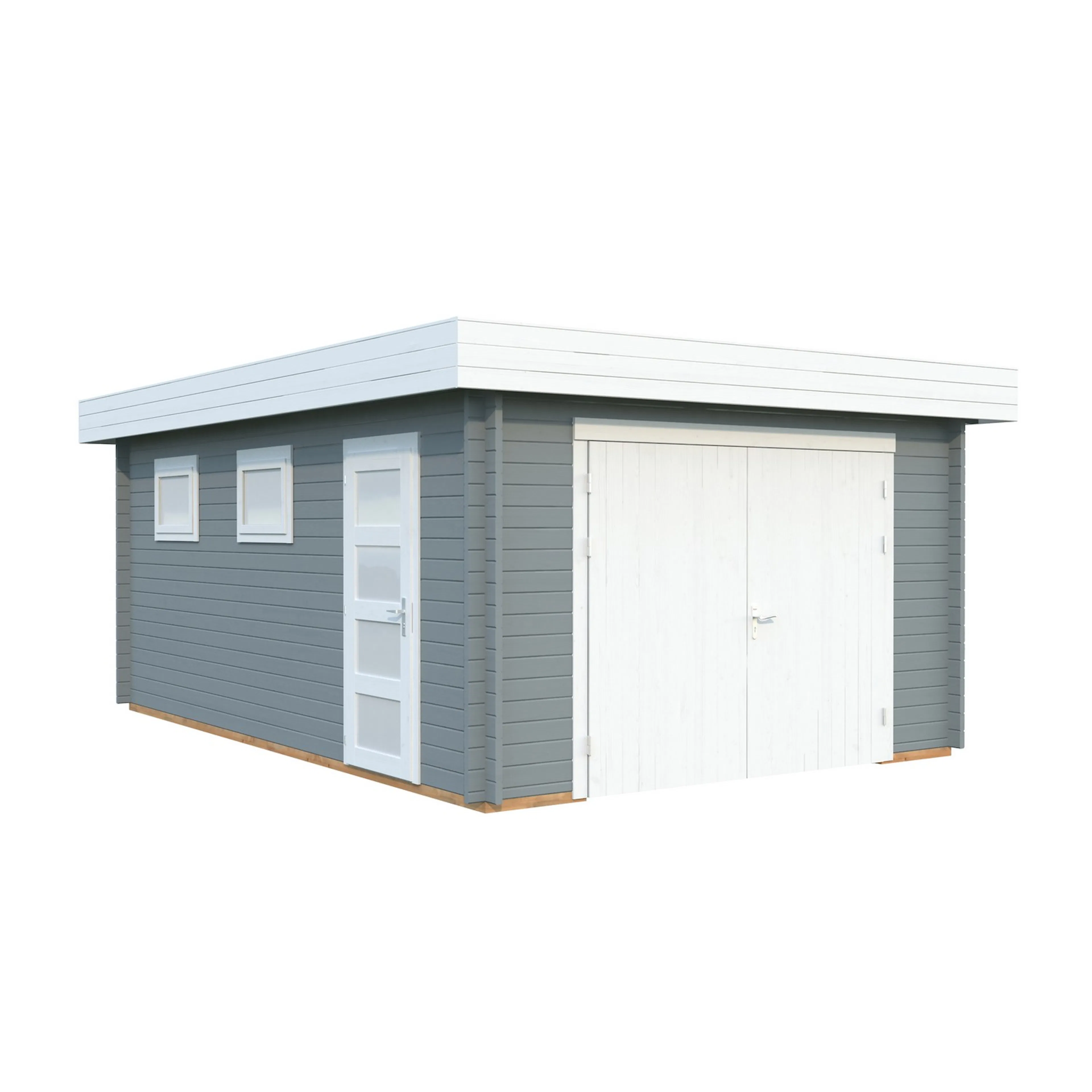 Rasmus 19,0 m2 mit Holztor PNT7042W2 Ljusgrå/Vit