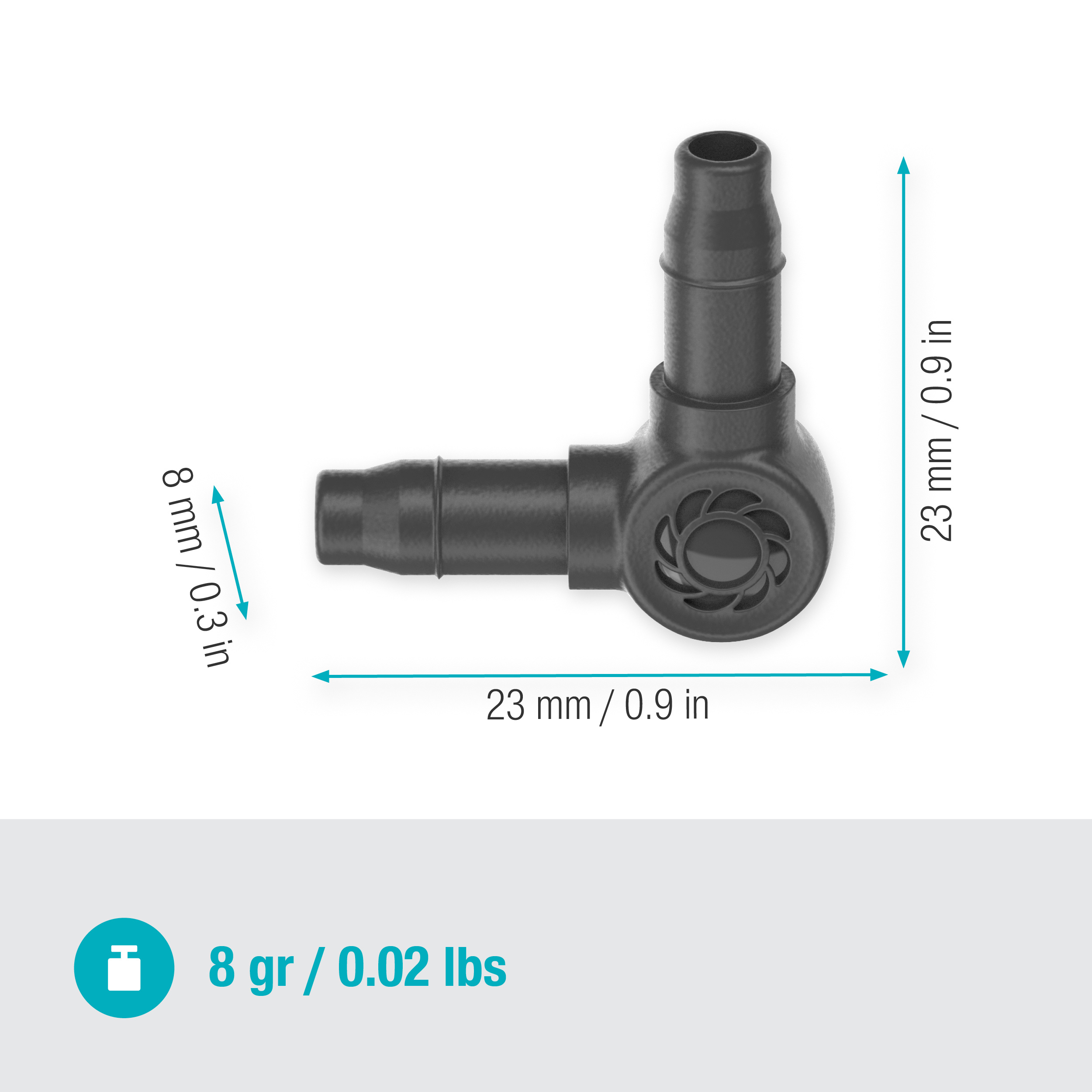 L-koppling Gardena Micro-Drip 4,6 mm