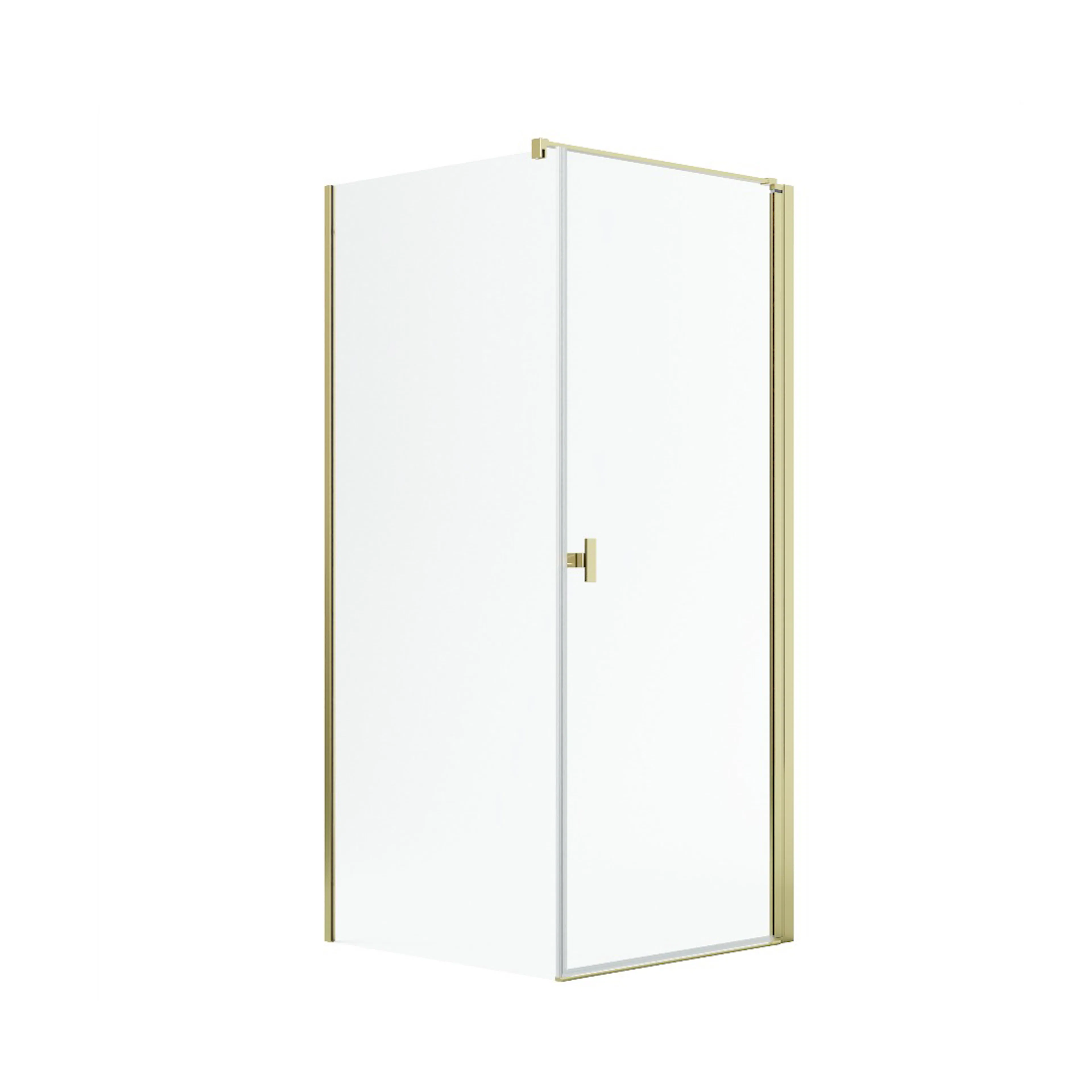 Noma 135 hörnlösning 89x89 cm glas 6 mm höger modell, mässin 880x880 mm, Profil: Polerad Mässing, Höger