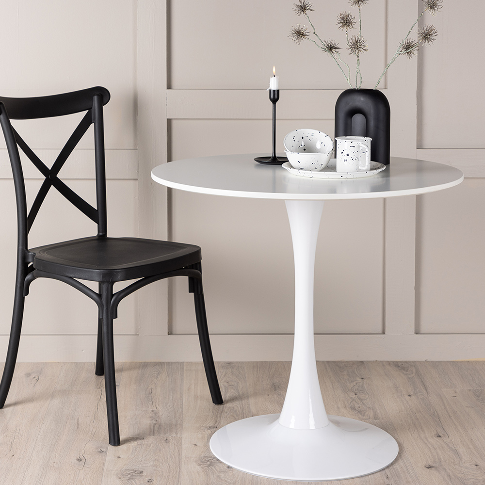 Matbord Venture Home Hamden Vit Runt Bord Ø80 cm
