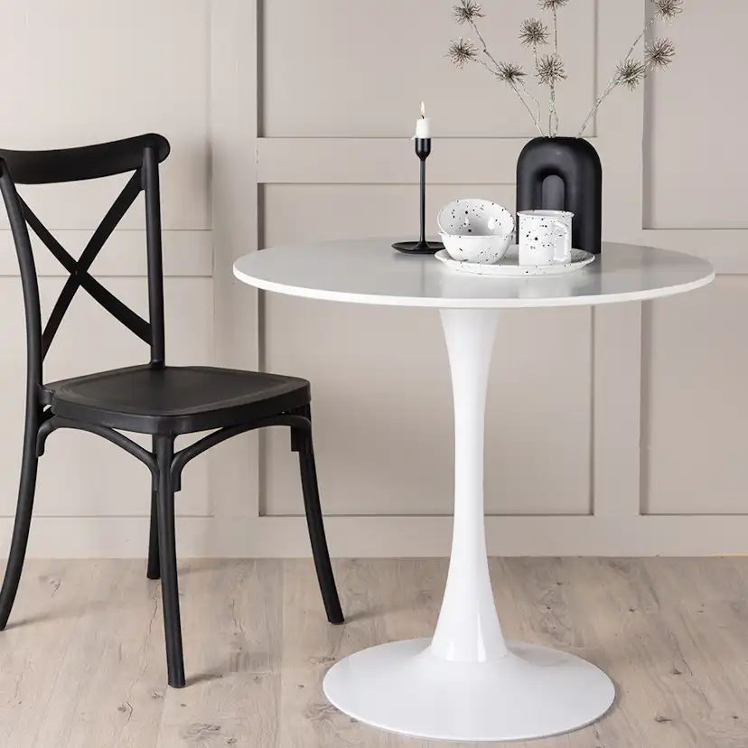 Matbord Venture Home Hamden Vit Runt Bord Ø80 cm