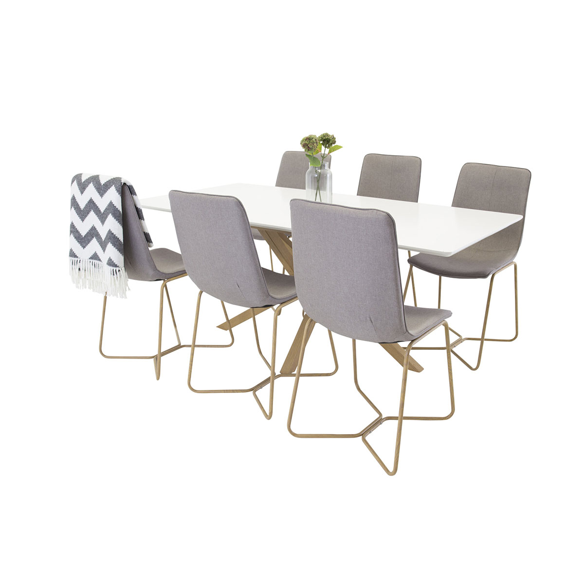 Matgrupp Venture Home Piazza med 6 st X Stolar