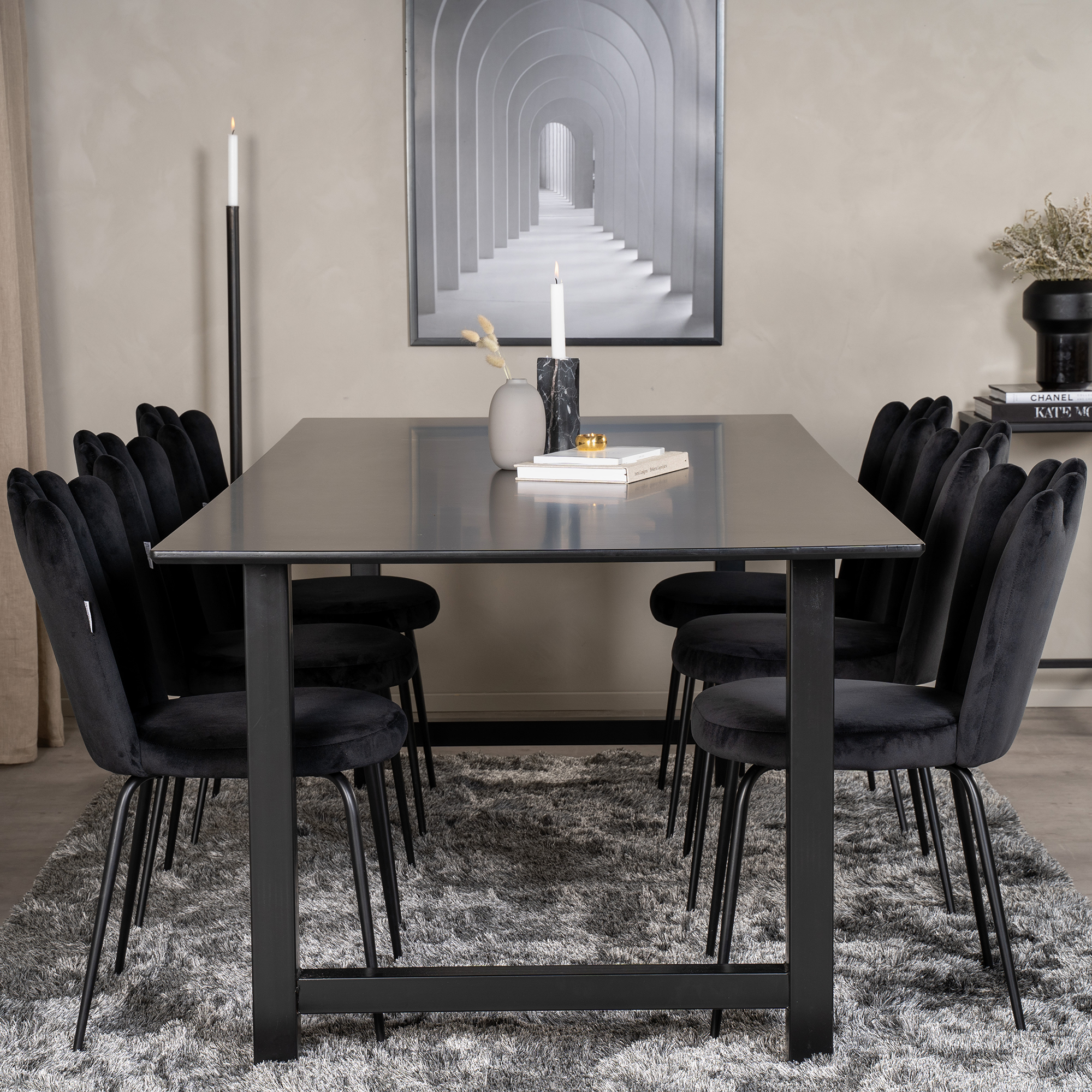 Matgrupp furniture/fashion Clara med 6 Limhamn Light Stolar