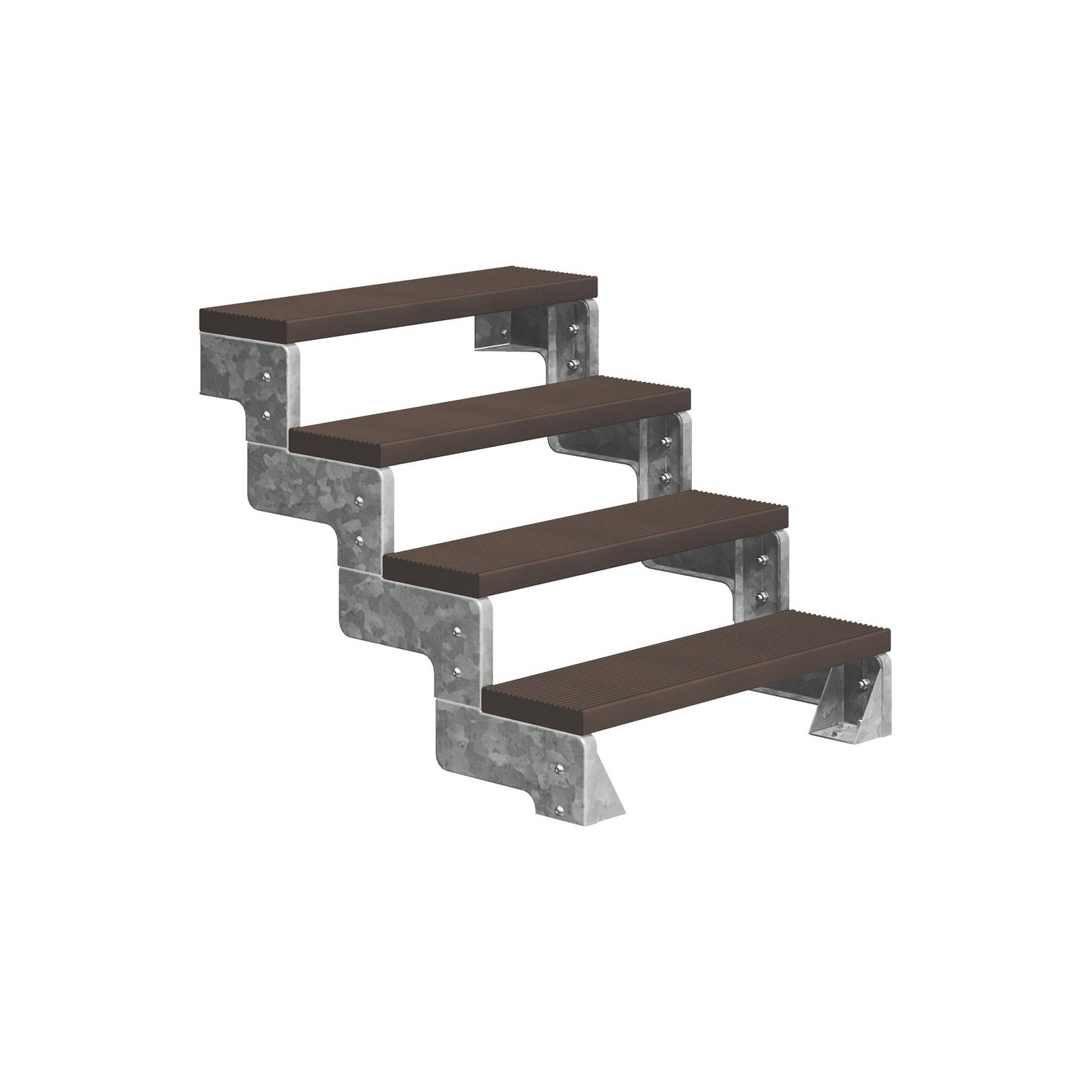 Gardentop Trimax® 100cm 4S utan räcke mörkbrun Steg: Mörkbrun, H: 720-880 mm