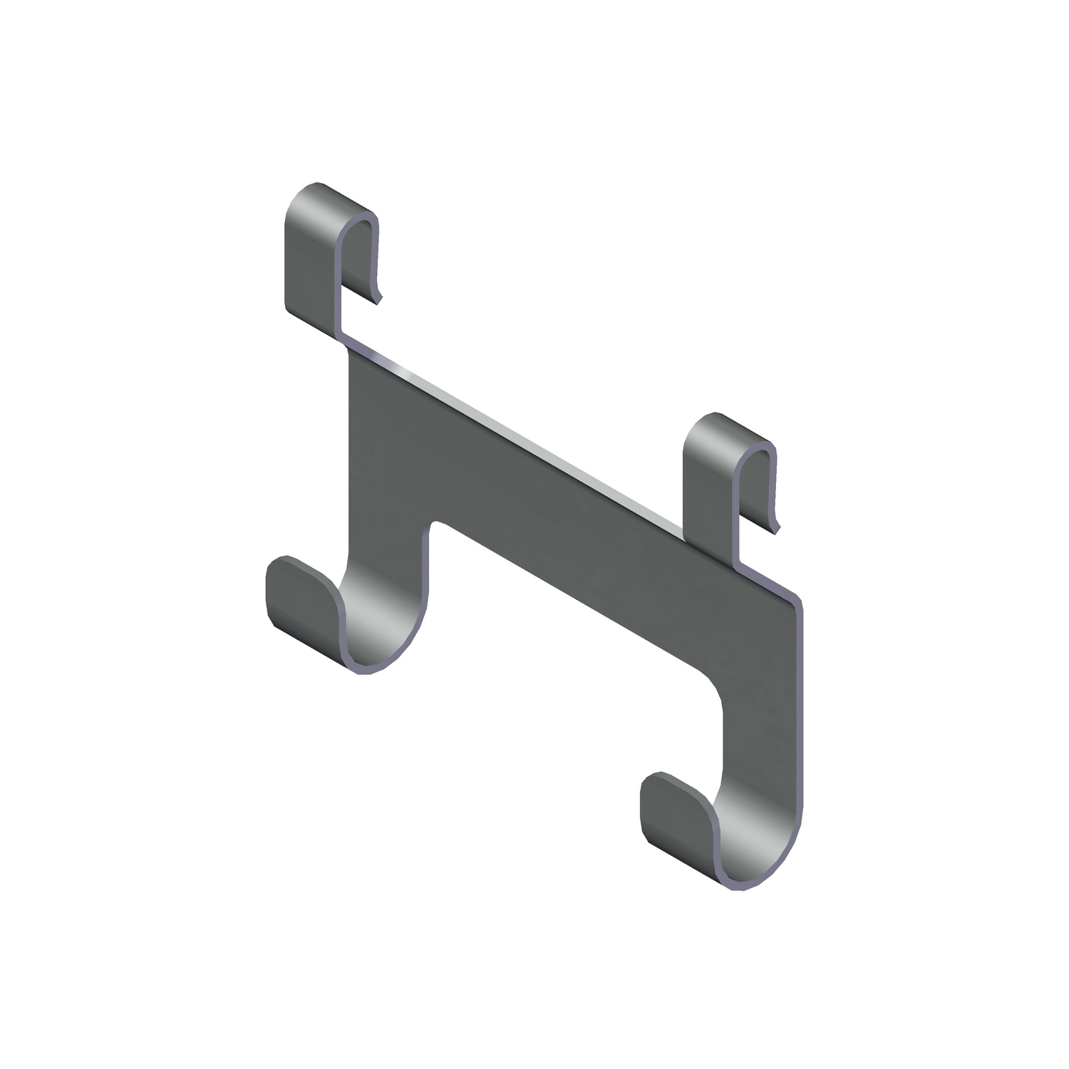 Dubbelkrok med klädstångsfäste, silver, 2-pack Silver