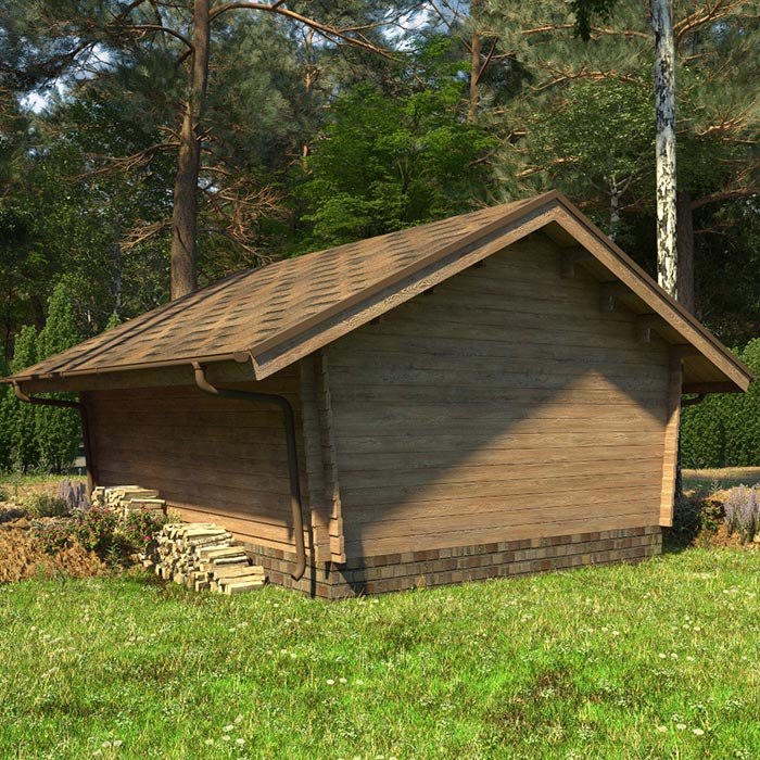 Timmerlada LP Garden U16 16 m² Förråd med Täta Väggar i Obehandlat Trä