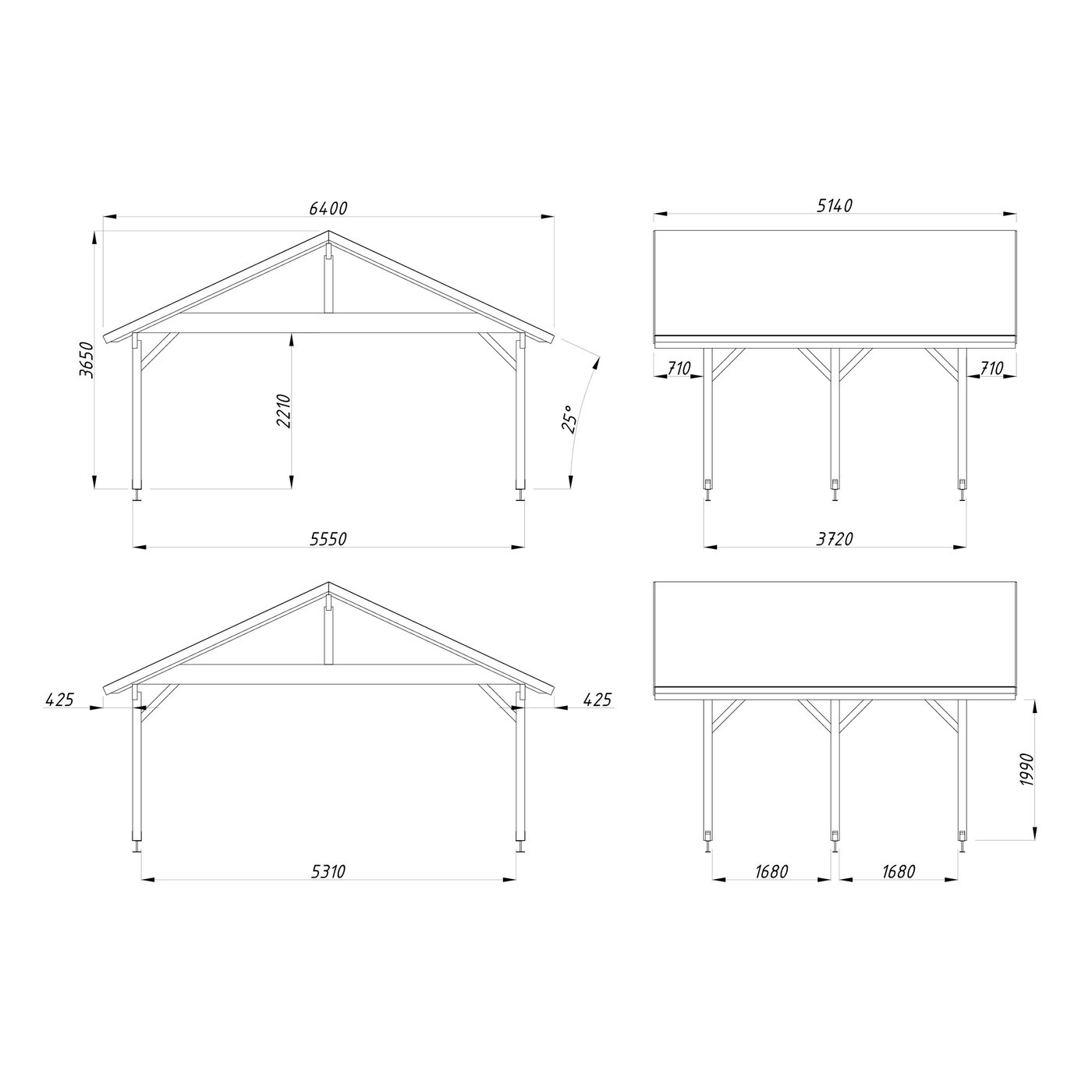 Carport Palmako Robert 20,6 m2