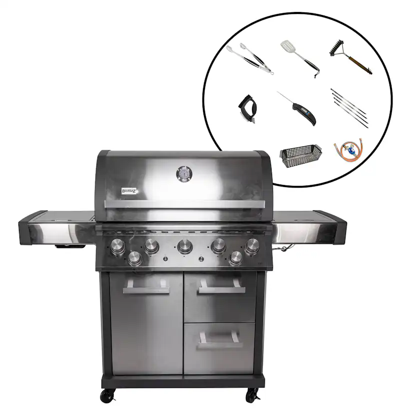 Gasolgrill Bluegaz X502 Paket Med Regulator & Grillset M