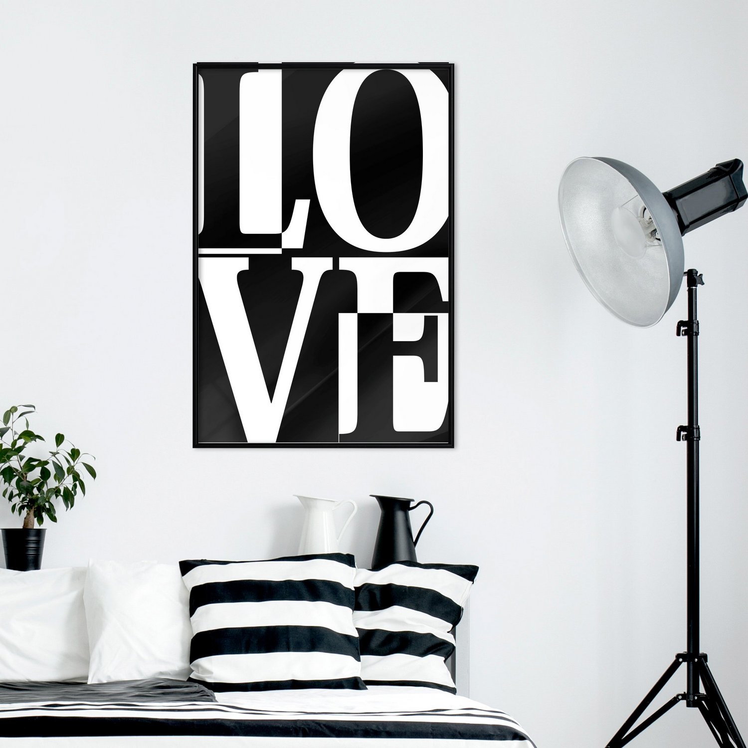 Affisch - Black and White Love [Poster] 30x45 Svart ram, 30x45 cm
