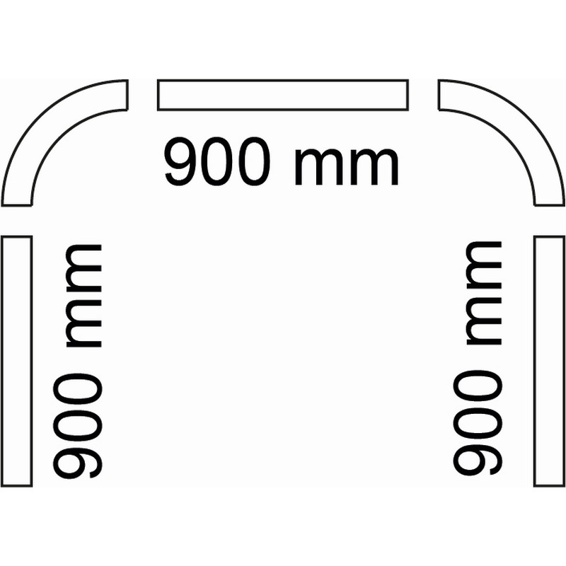 Duschstång Habo Skena 900x900x900 mm Vit