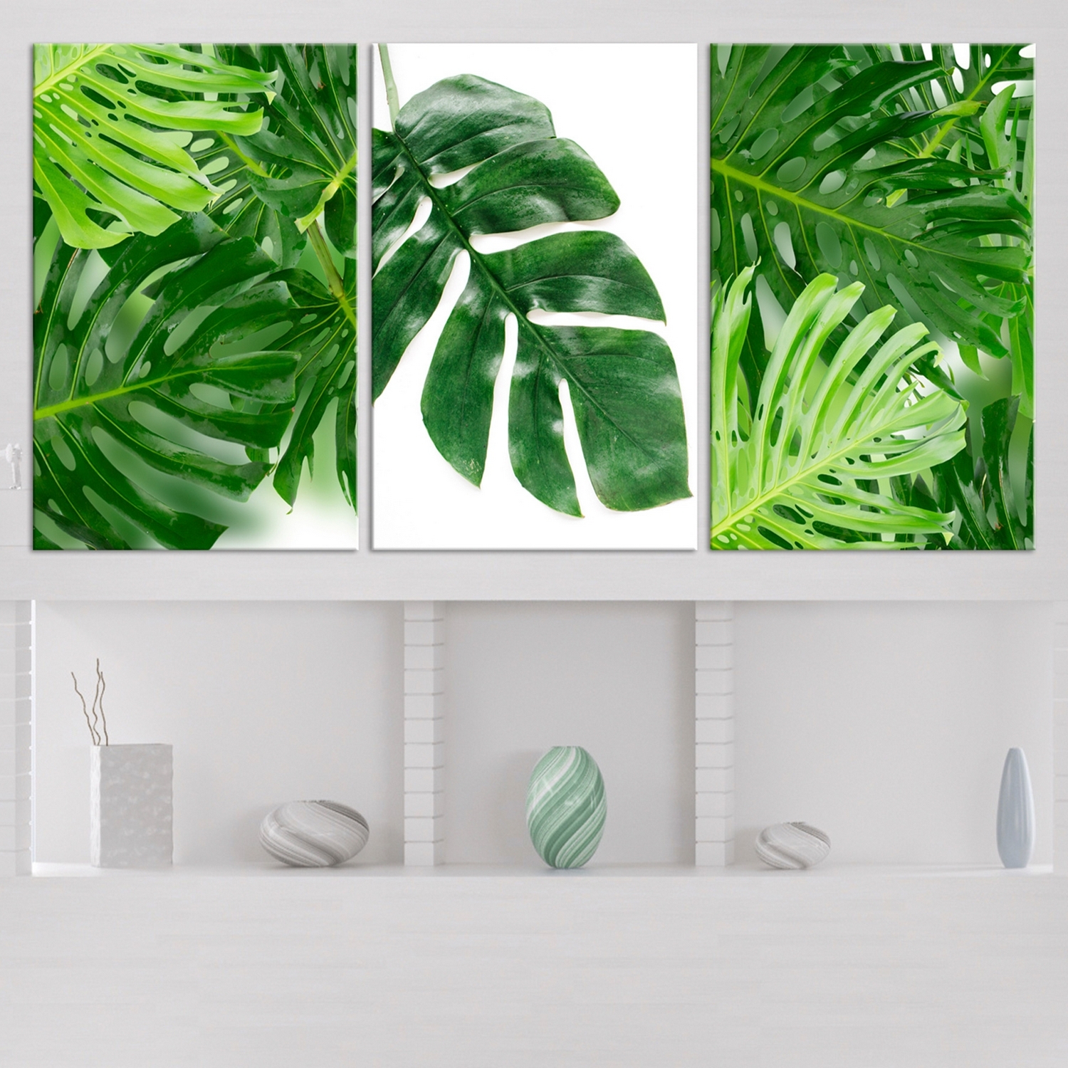 Tavla Arkiio Palm Leaves 3 delar 120x60