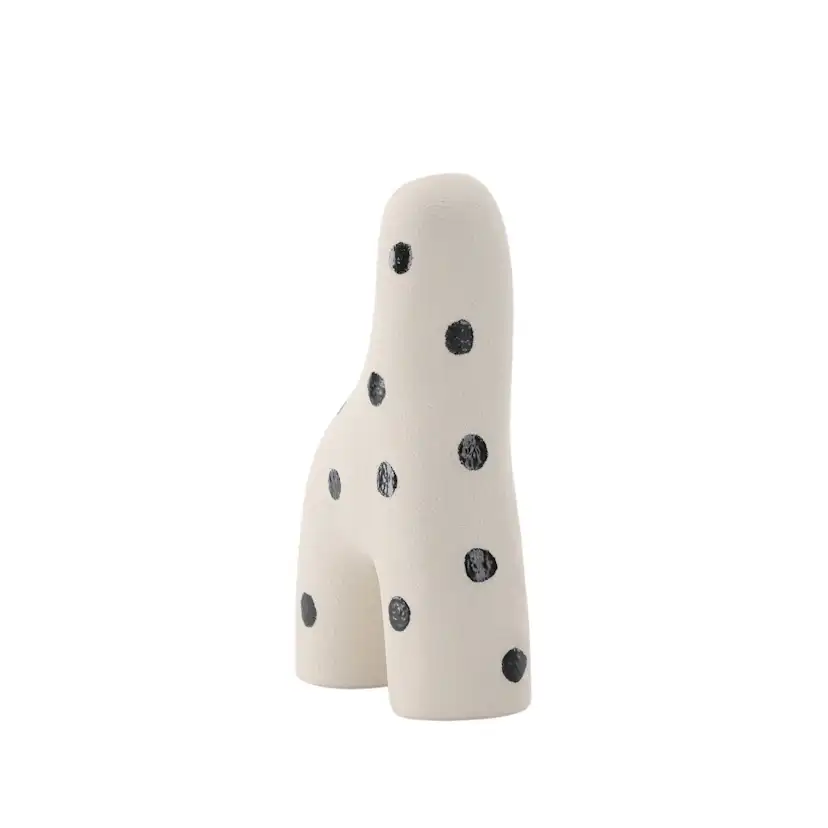 Aya Vase - White/Black Dots - 9*4*16Hcm Vit/Svart