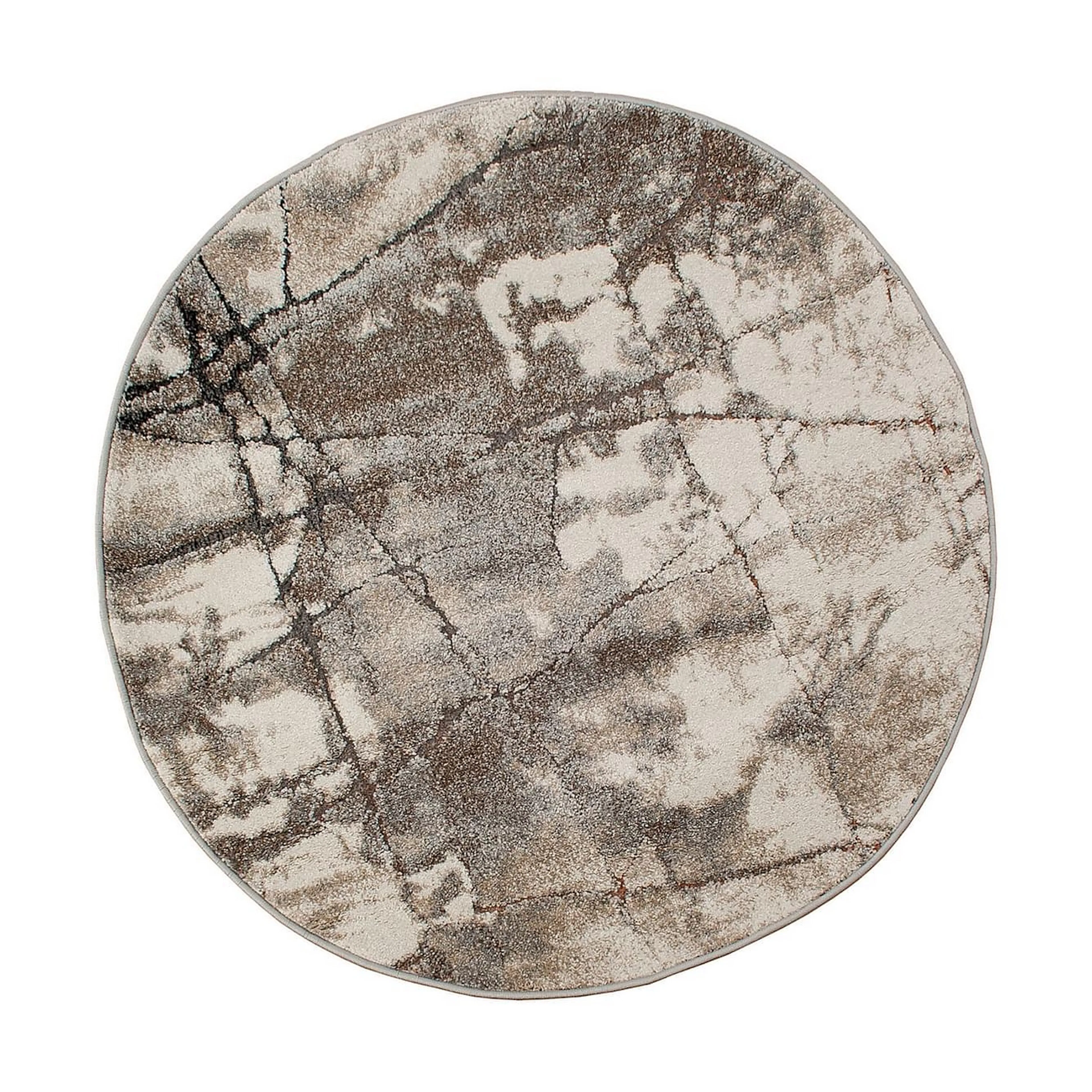 Friezematta KM Carpets Ibiza Tegel Rund Rost