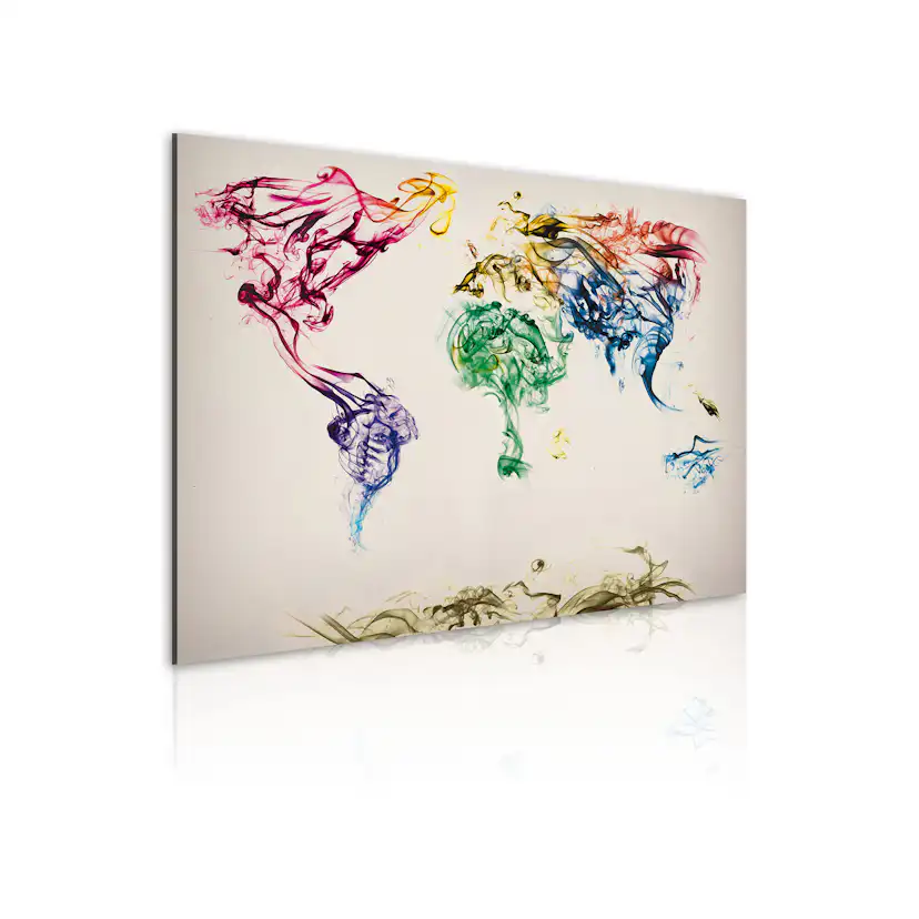 Tavla Arkiio Världskartan Färgad Rök Spår