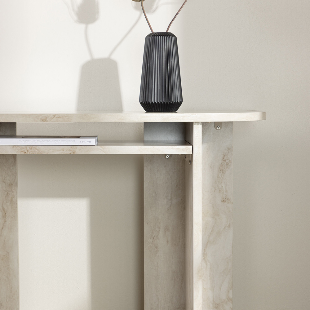 Sidobord Venture Home Ålesund Ovalt Bord med Marmorlook 120cm