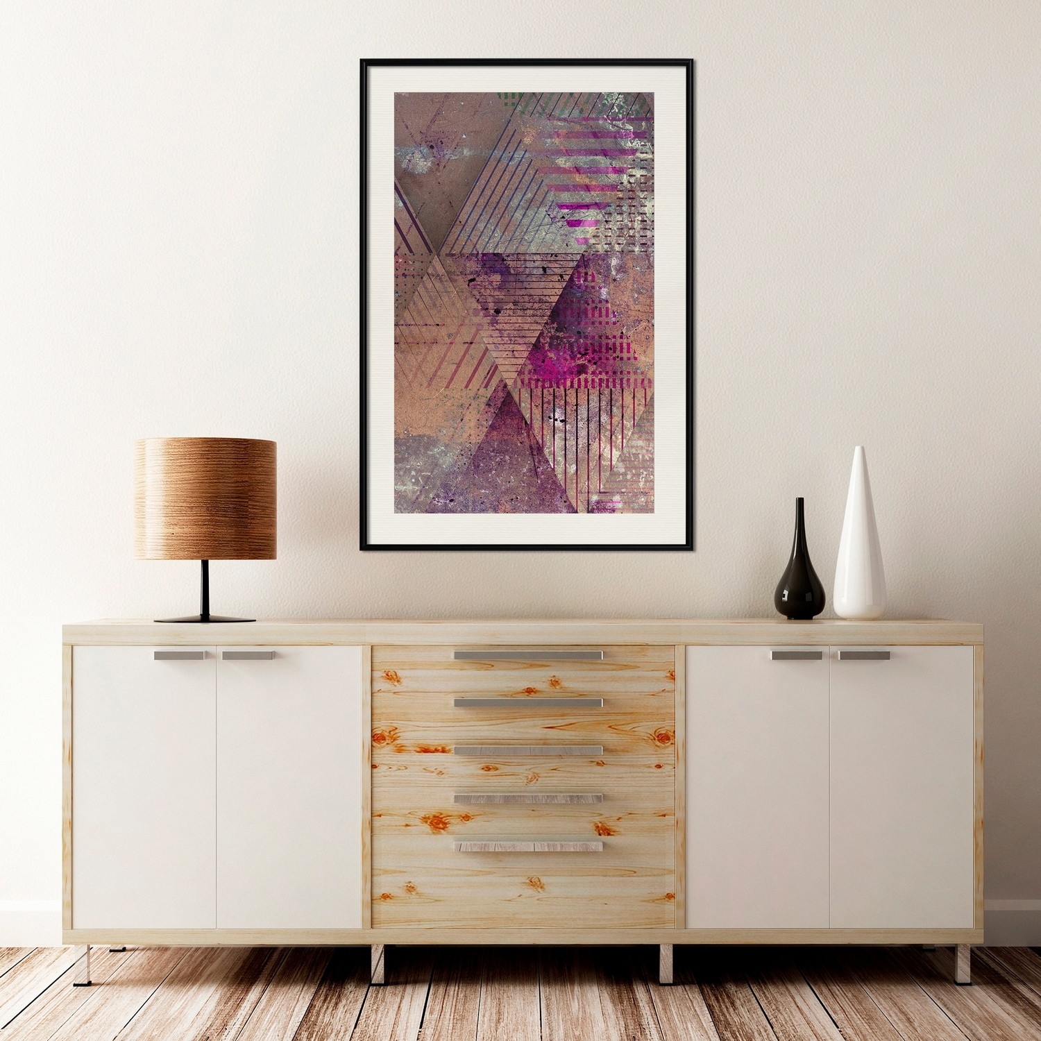 Affisch - Autumn Abstraction [Poster] 20x30 Svart ram med passepartout, 20x30 cm