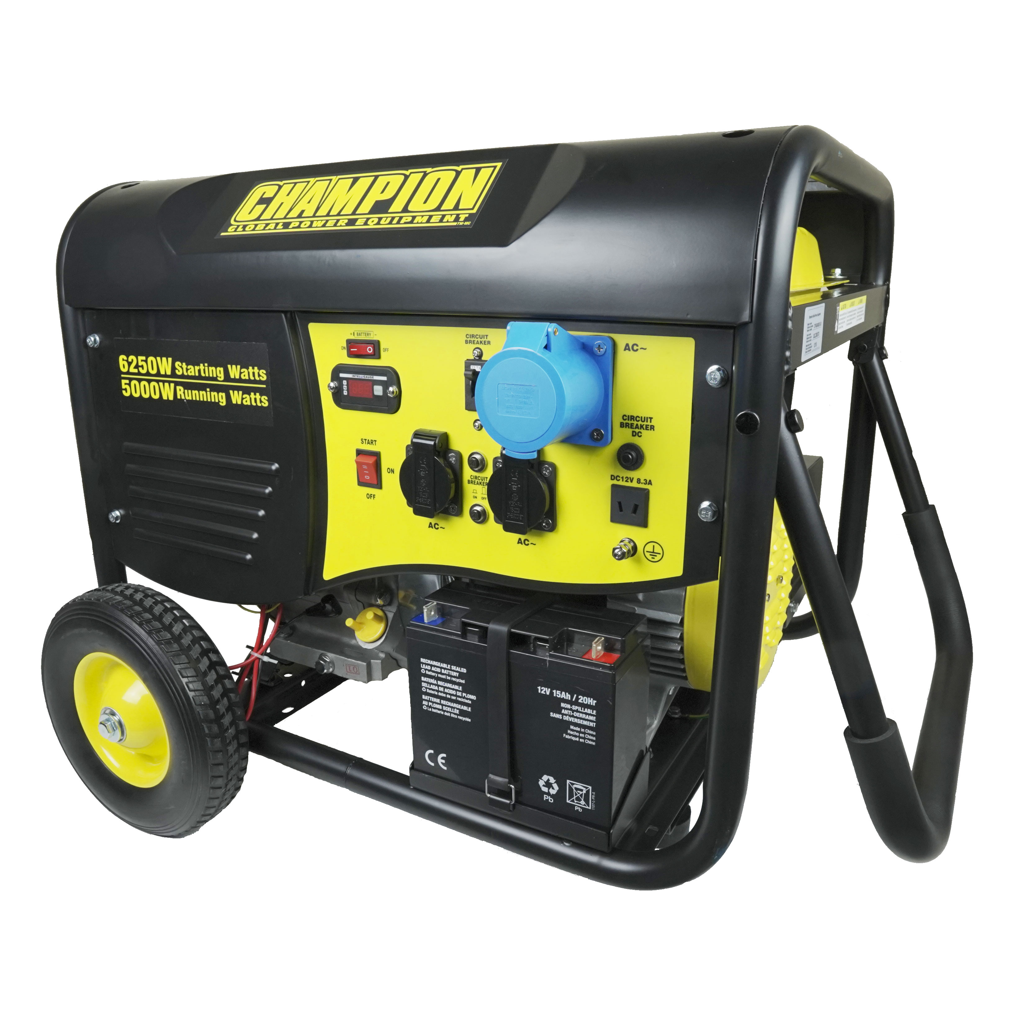 Elverk Champion Generators CPG6500E2 5,5kW 1-fas bensin med fjärrstart