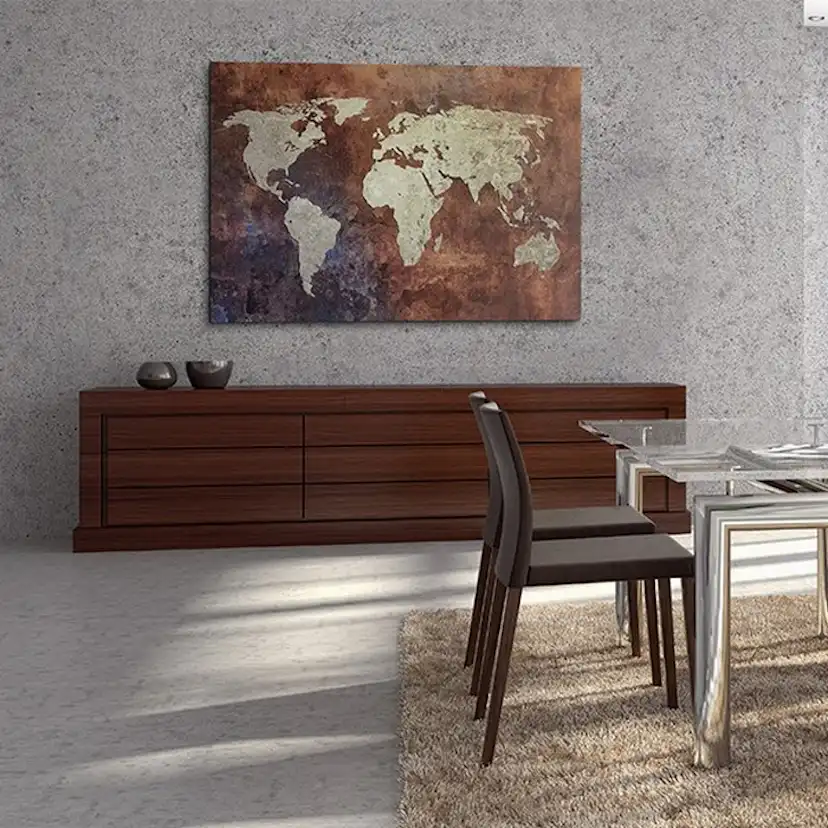 Tavla Arkiio Rusty Världskarta
