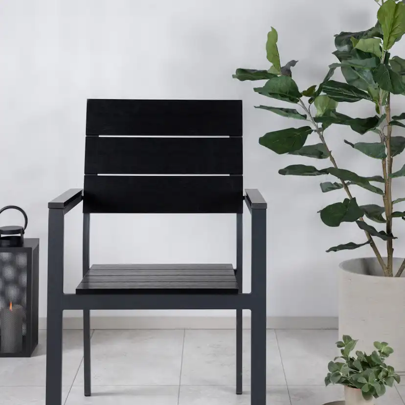 Levels Chair (stackable) - Black Alu / Black Aintwood Svart