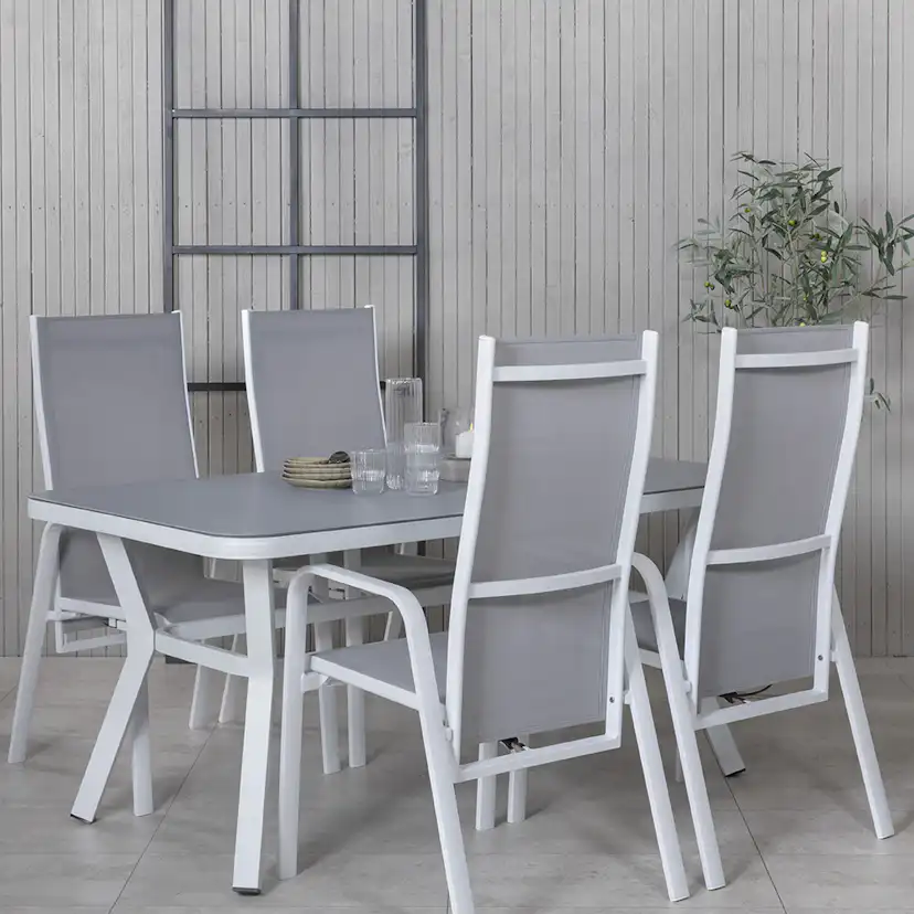 Matgrupp Venture Home Vyn Vit med 4 Curz Matstolar