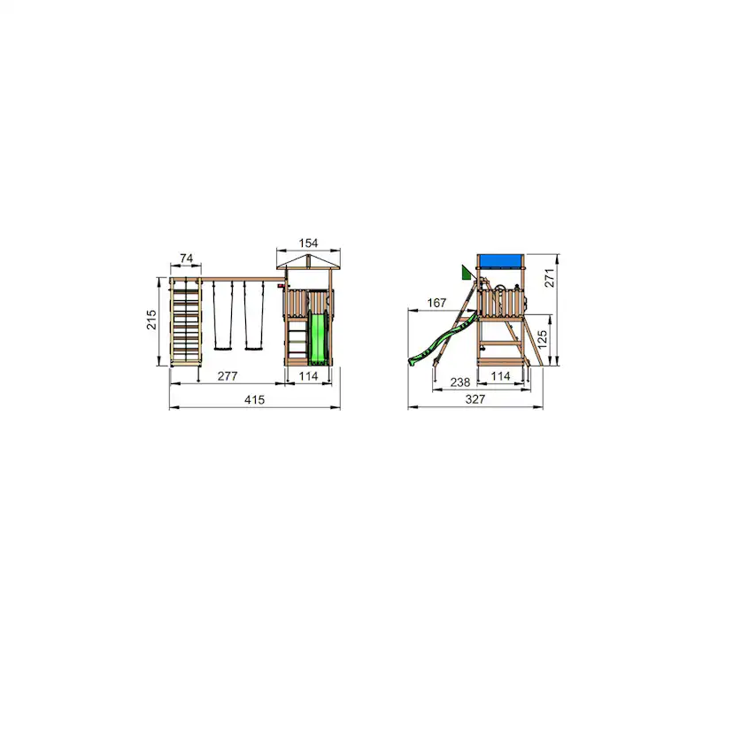 Lektorn Jungle Gym Hut Komplett Inkl Climb Modul X'tra och Rutschkana