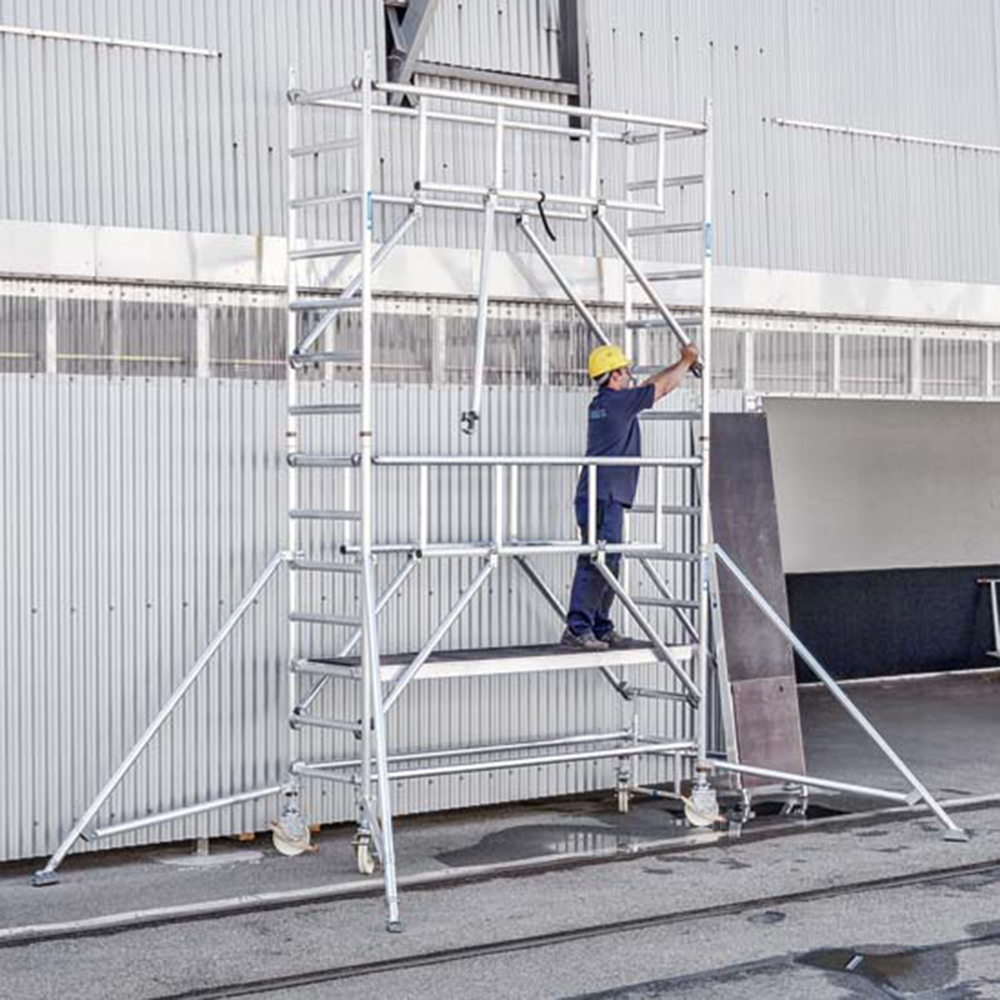 S-Plus Safetyställning 0,75 x 2,50 plh = 2,45 B= 0,75 m x H=2,50 m Platformhöjd= 2,45 m