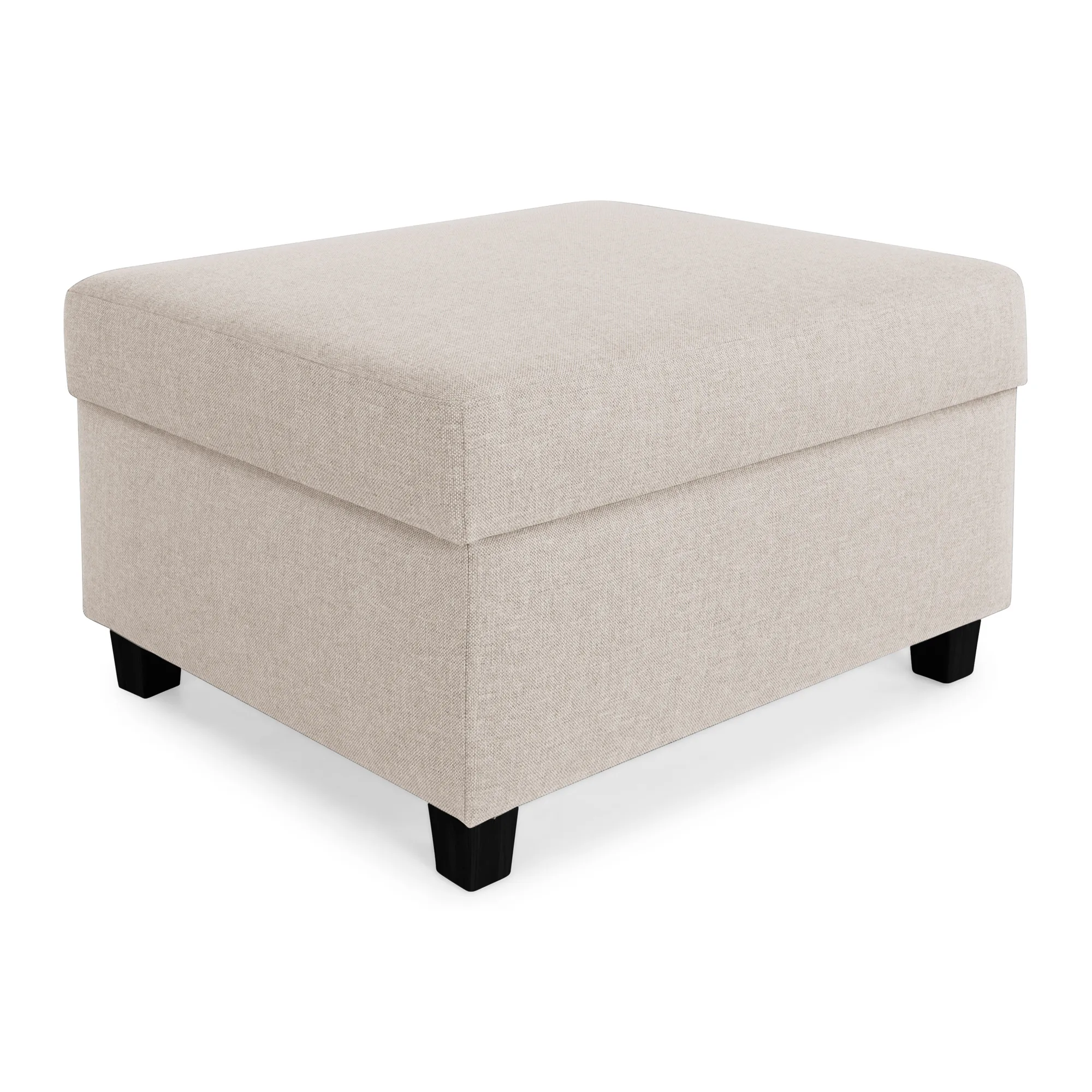 Crazy Fotpall med Förvaring 80x65 Idalia 1, Beige, Konade Svarta Soffben