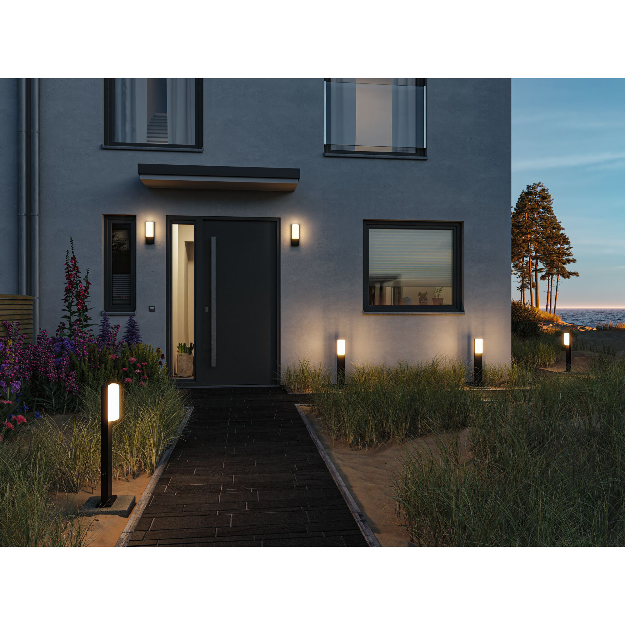 Fasadbelysning LED Paulmann Bonnie med Skymningsstyrd rörelsedetektor IP44 230V