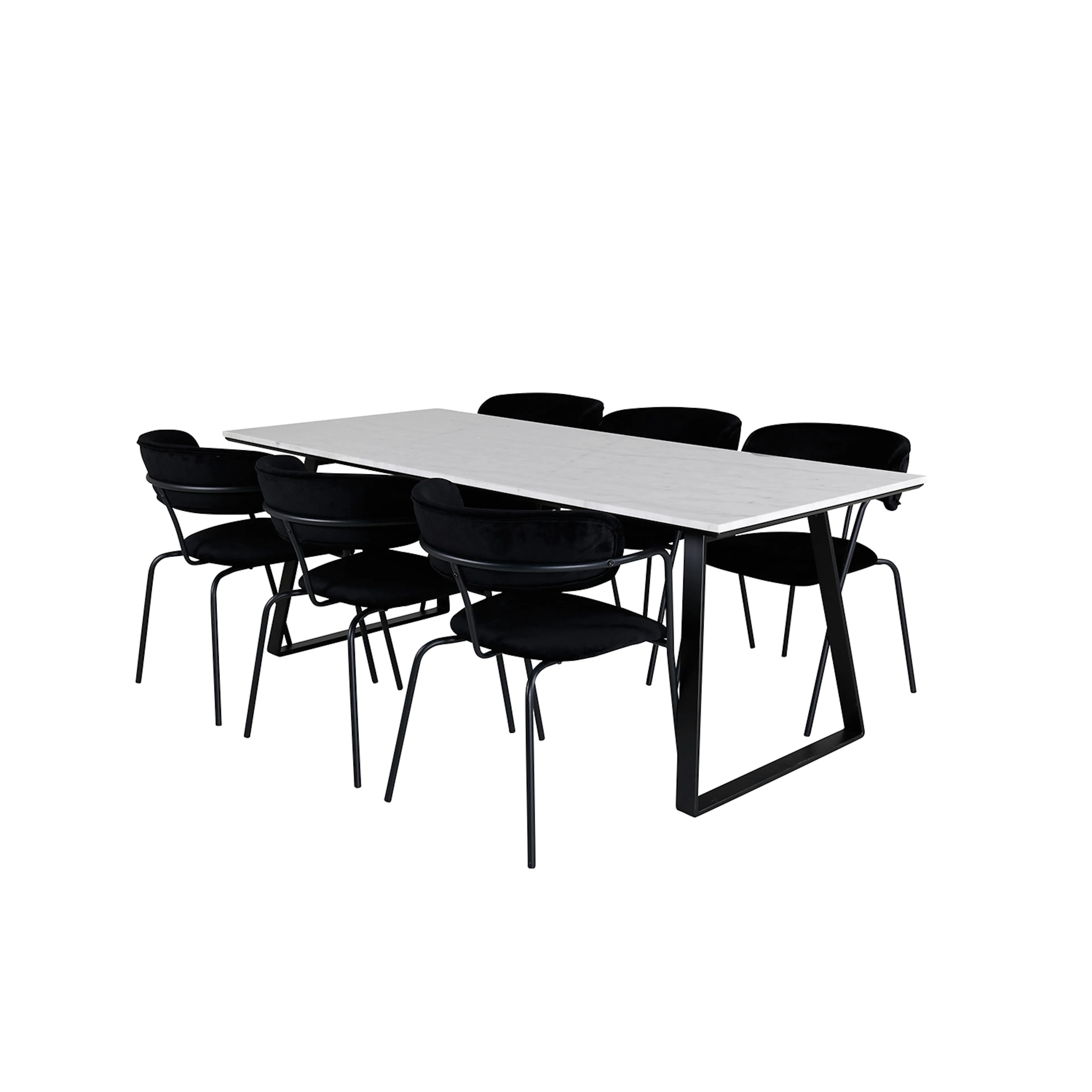 Matgrupp Venture Home Estelle med 6 Aris Stolar Sammet