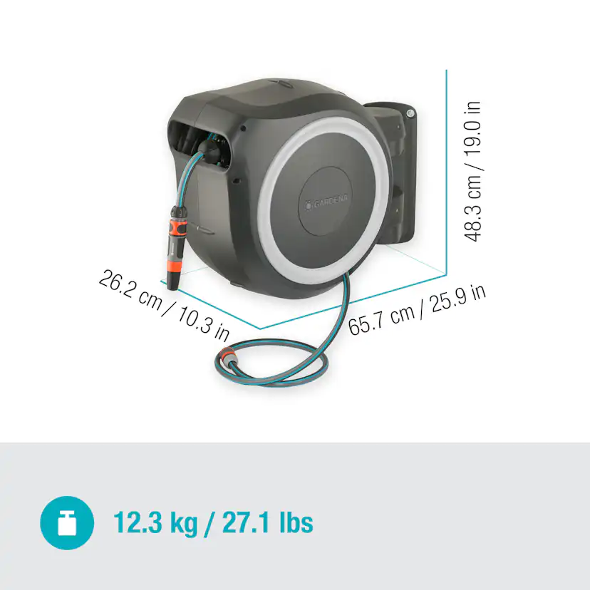 Väggslangbox Gardena RollUp L Vit 30m med Extra Munstycke - Perfekt för Vattenslang & Trädgårdsslang