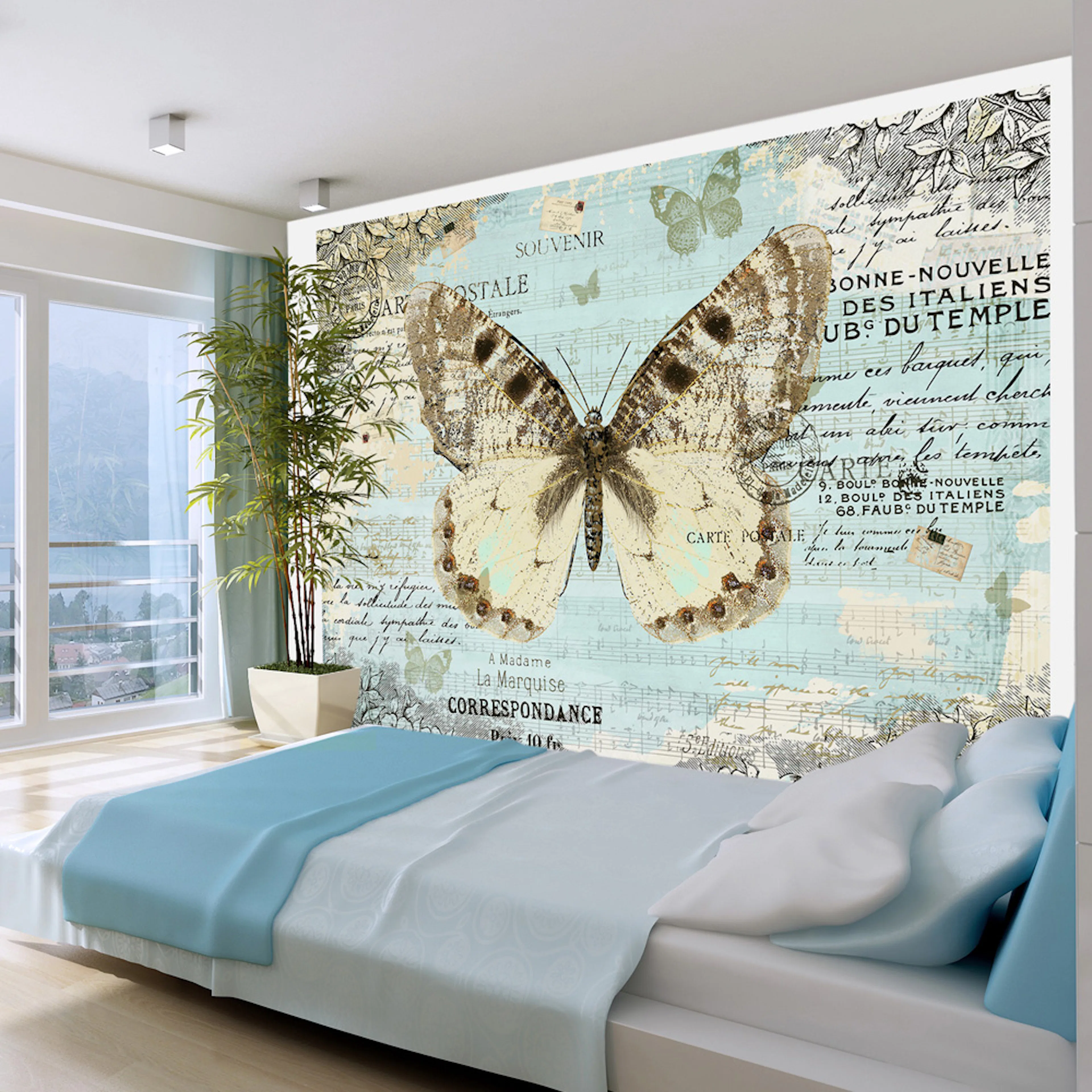 Fototapet Arkiio Postcard With Butterfly