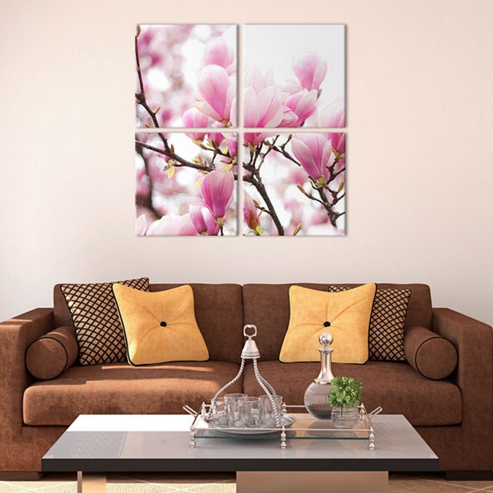 Tavla Arkiio Blommande Magnolia Träd