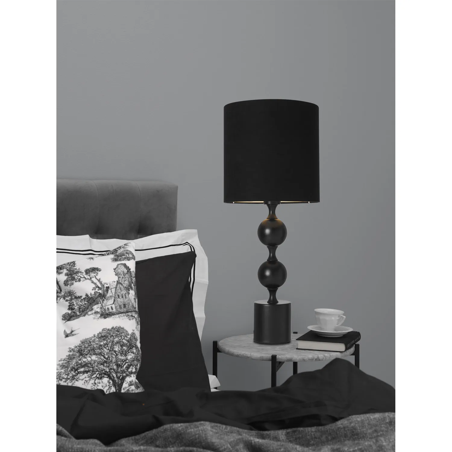 Bordslampa Cottex Prakt H60 cm Metallfot med Textilskärm